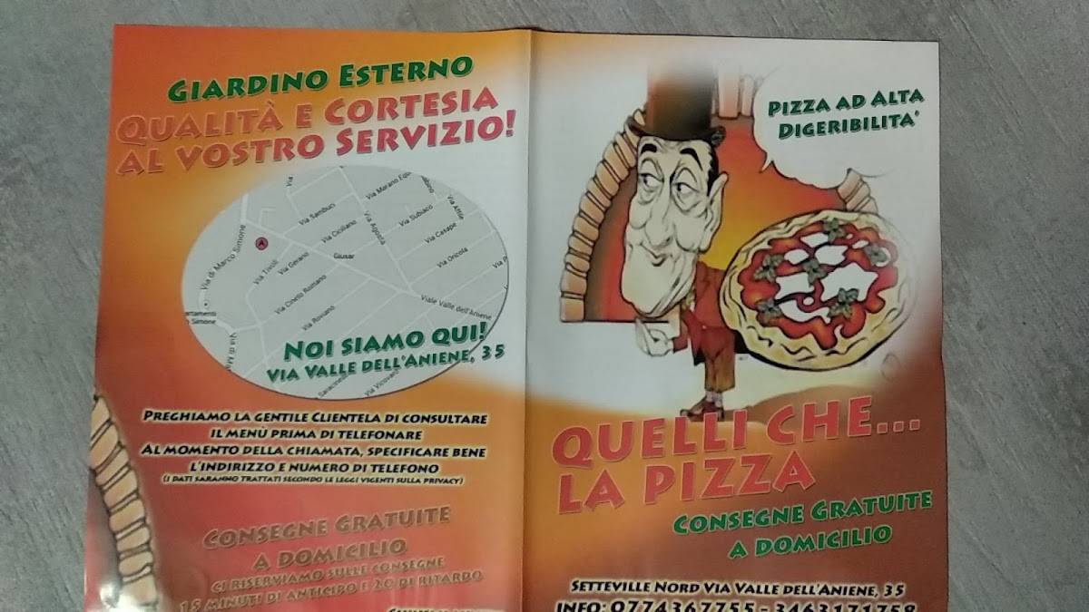 Menu di Quelli Che La Pizza 