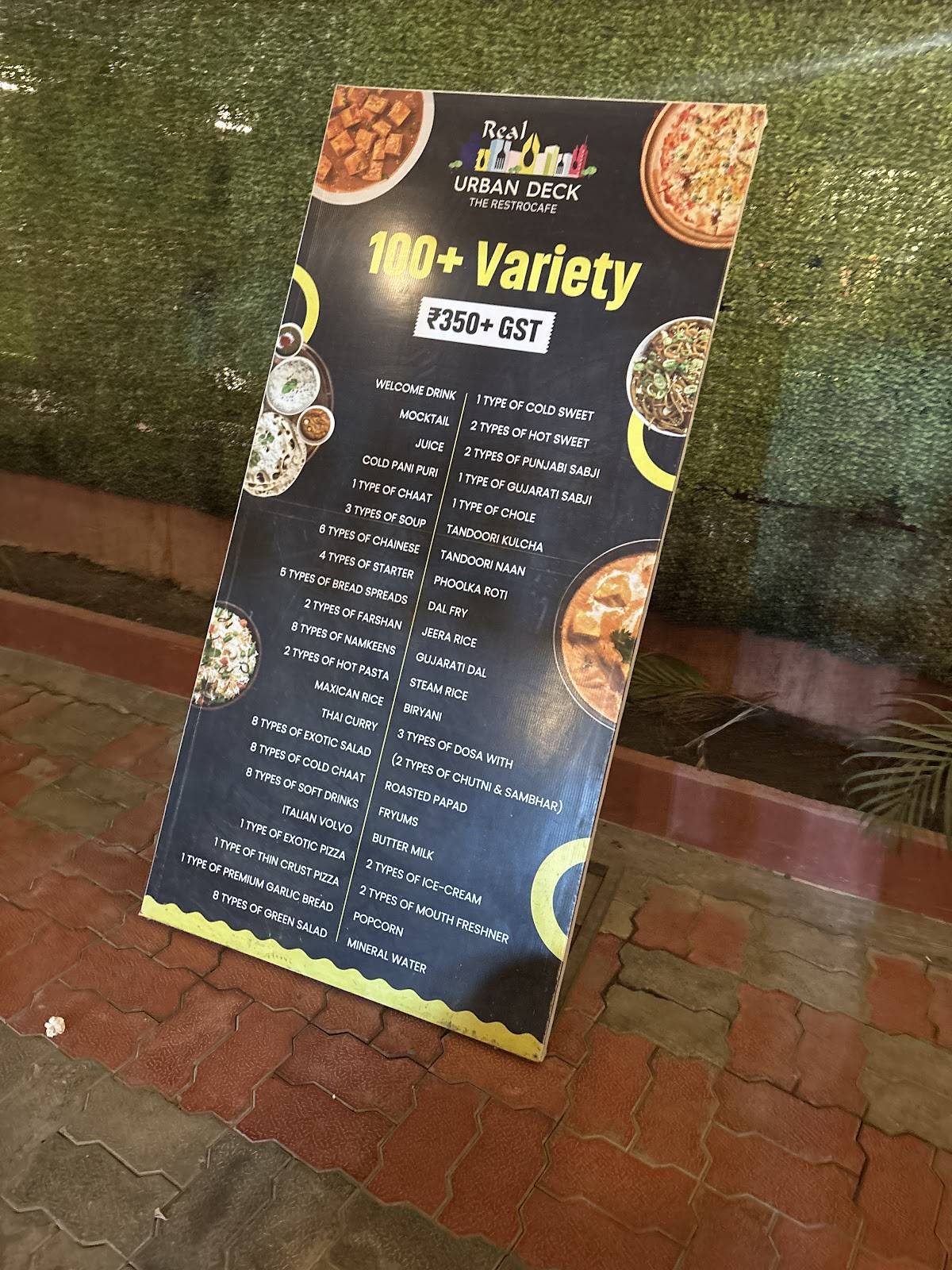 REAL URBAN DECK THE RESTRO CAFE menu