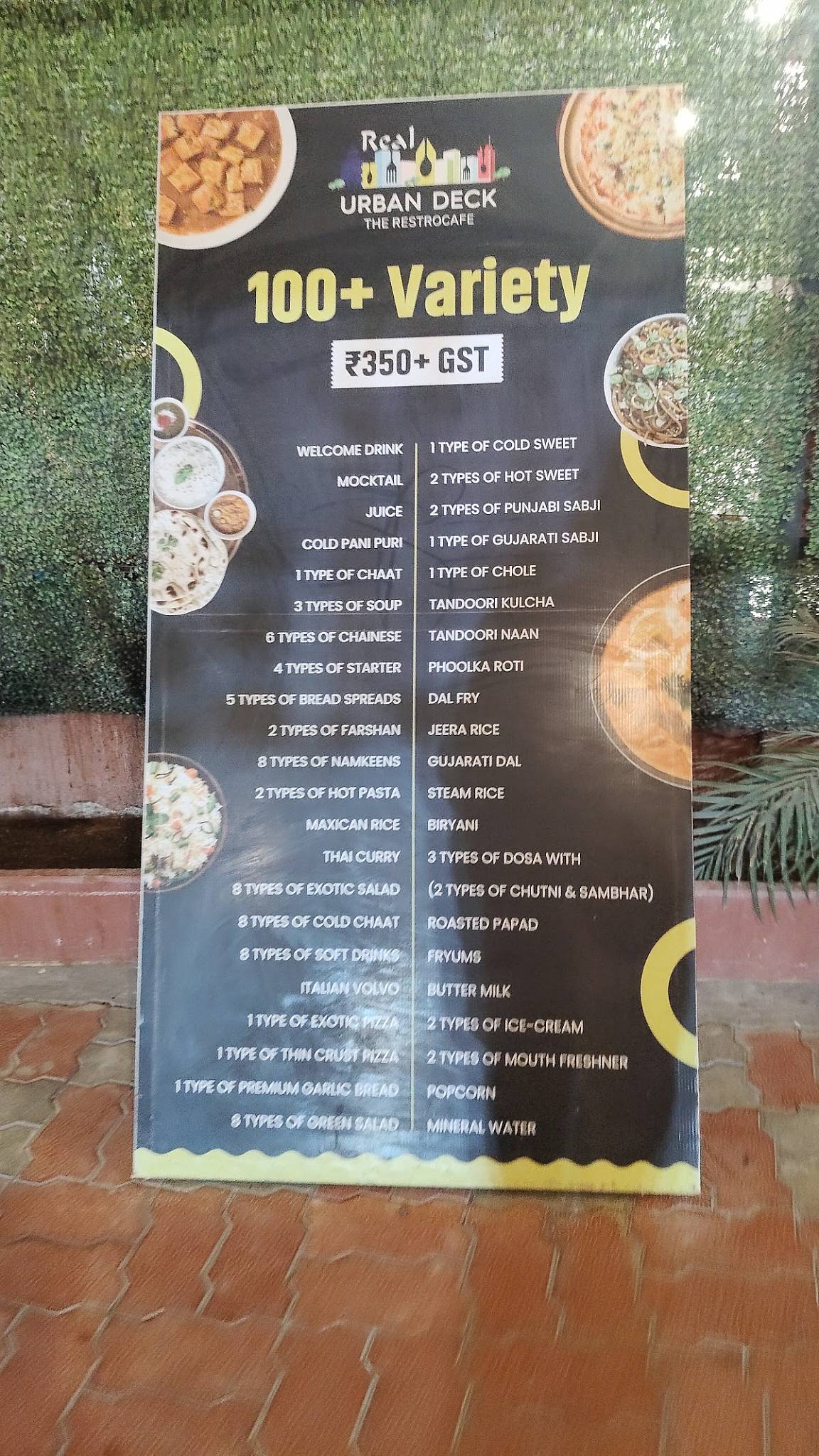 REAL URBAN DECK THE RESTRO CAFE menu