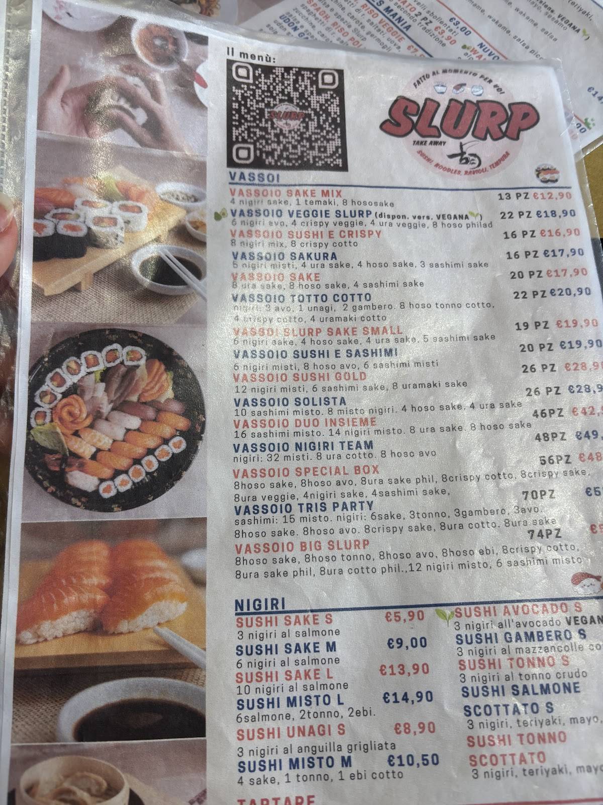 Menu di RISTORANTE SLURP Takeaway 