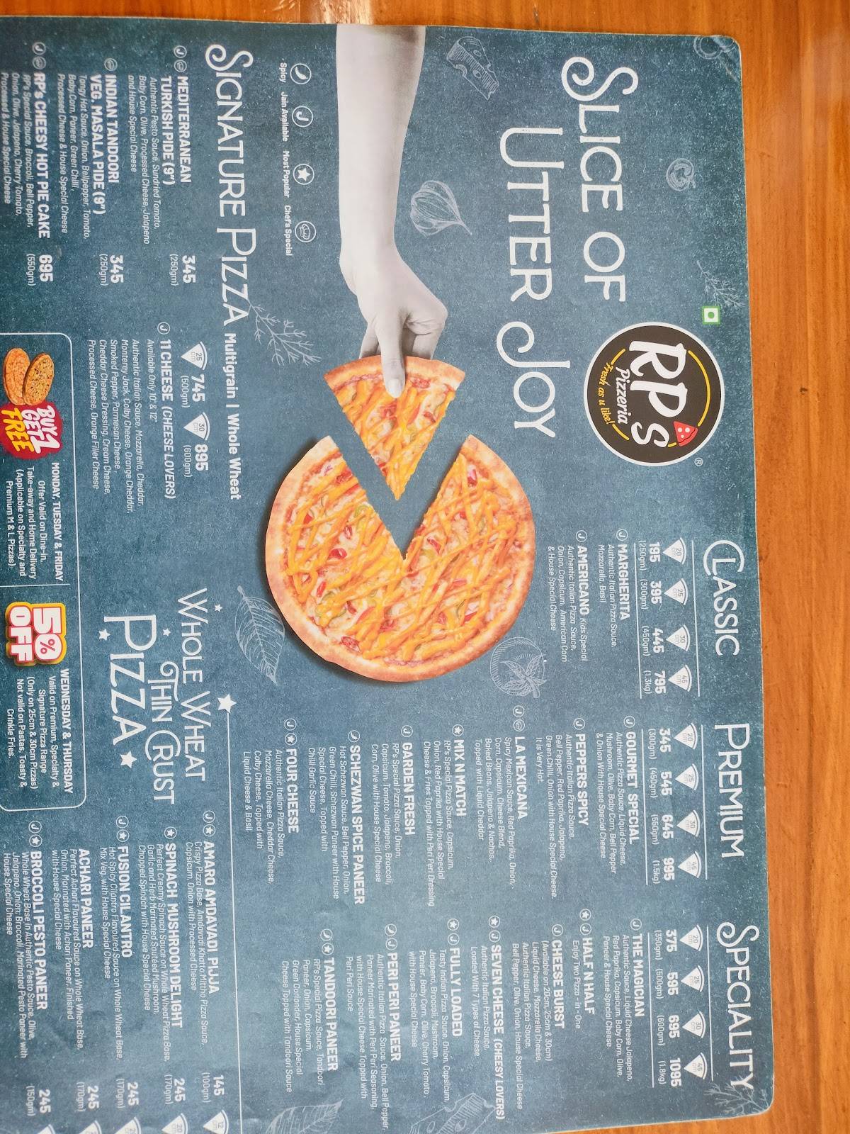 RP's Pizzeria Rajkot menu