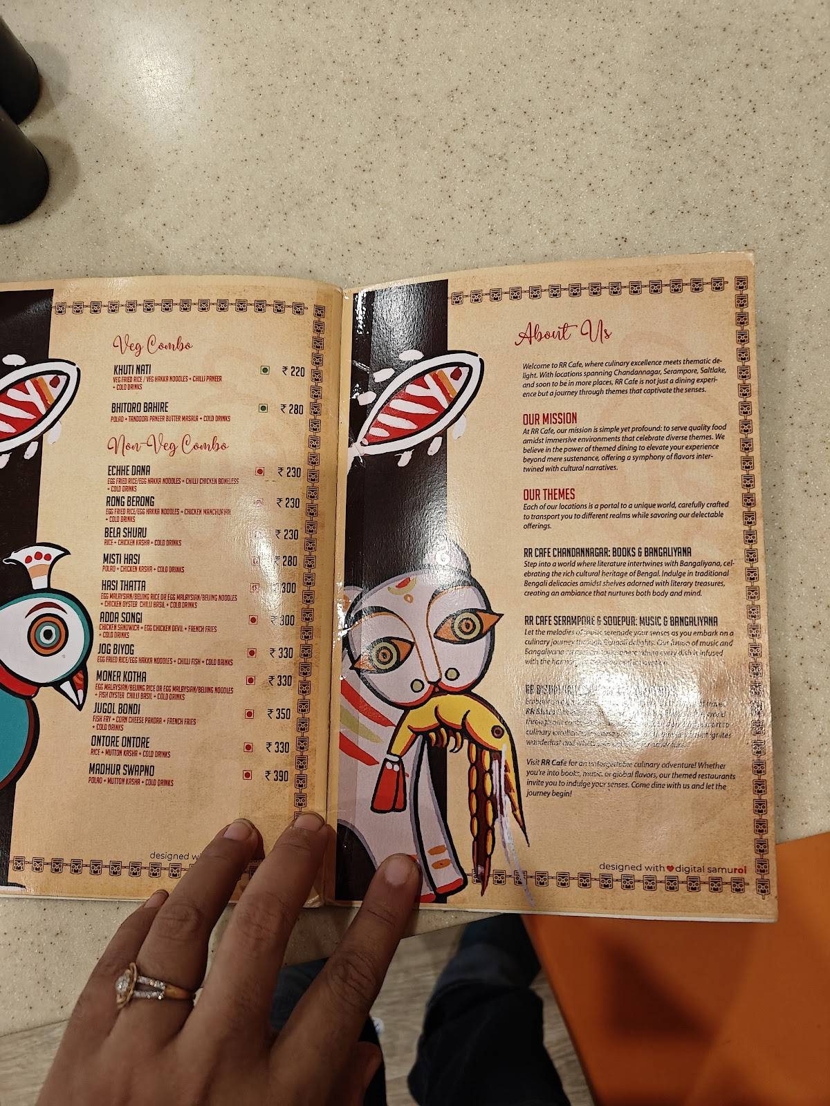 RR Cafe menu