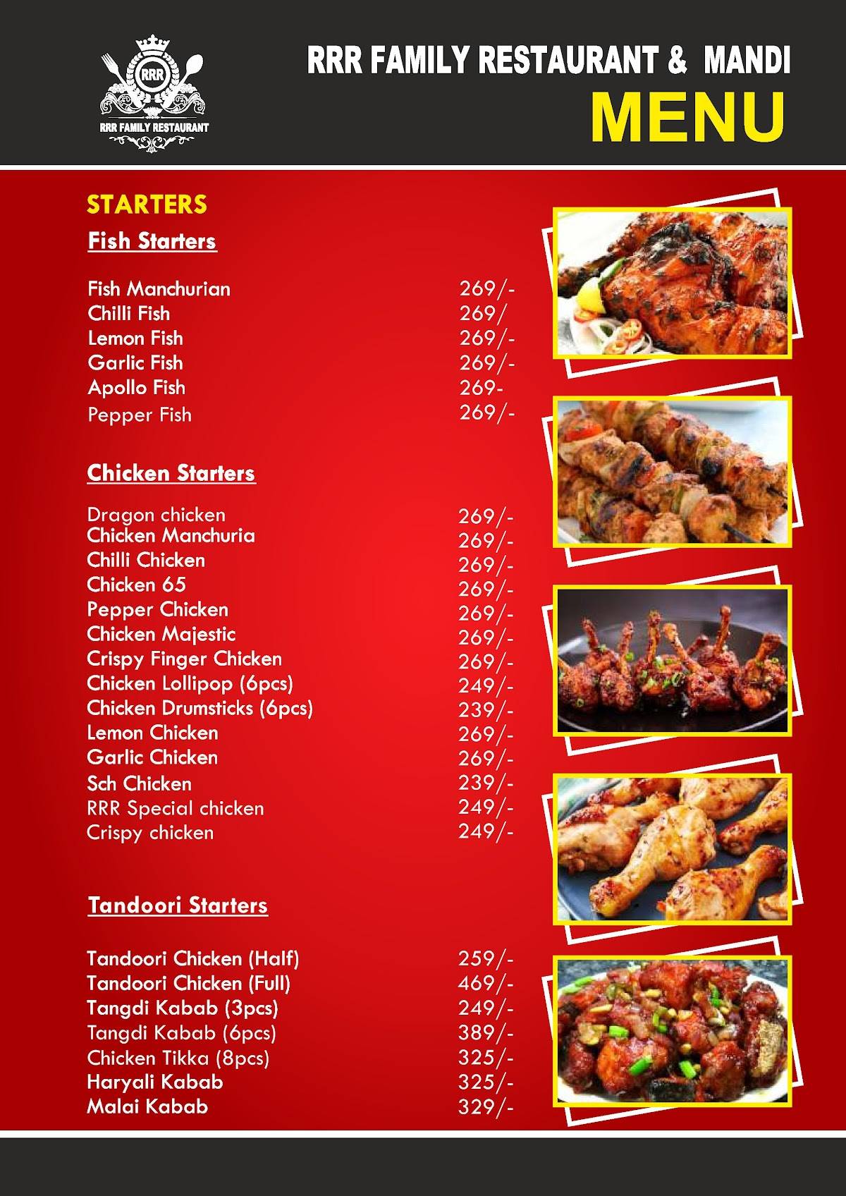 RRR Family Restaurant (Mandi) menu