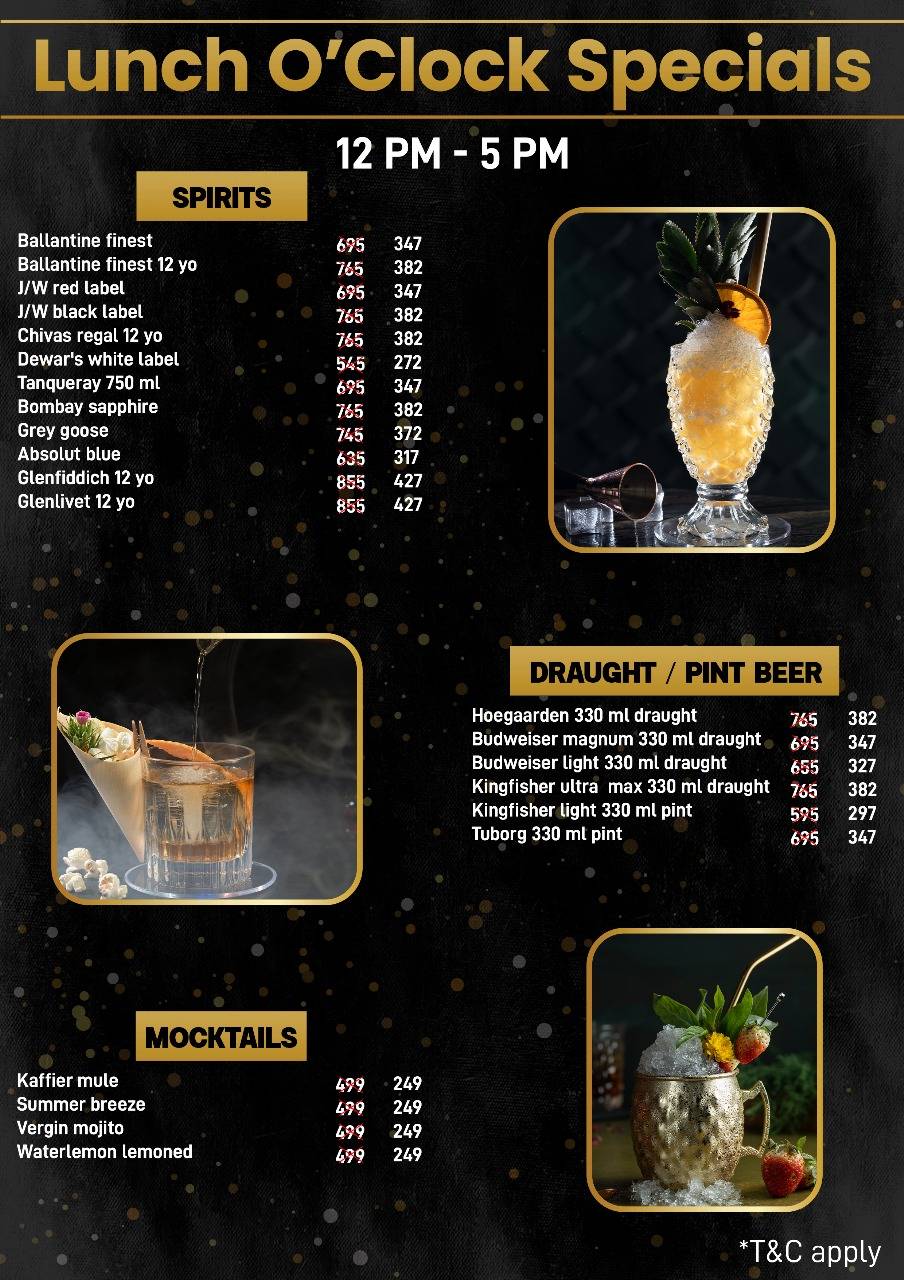 RYU Bar menu
