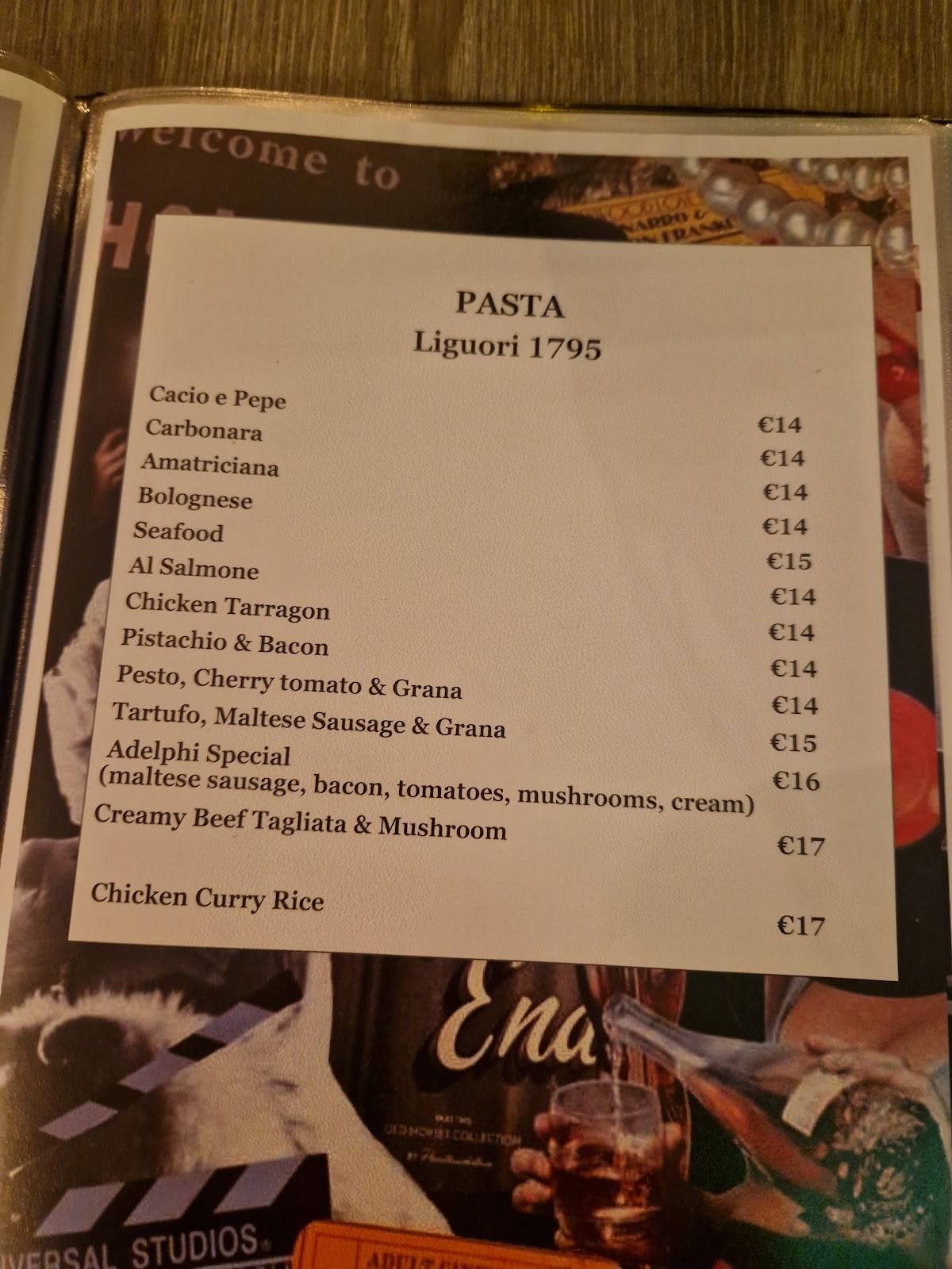 Menu de Adelphi Restaurant