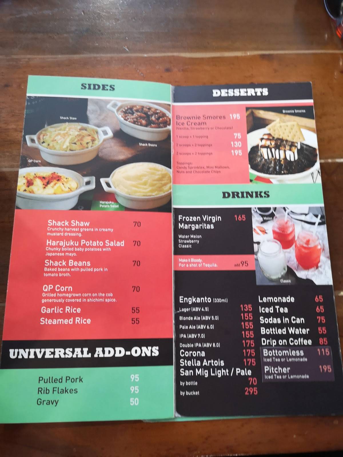 Menu at Rackshack (Circuit Makati) restaurant, Makati