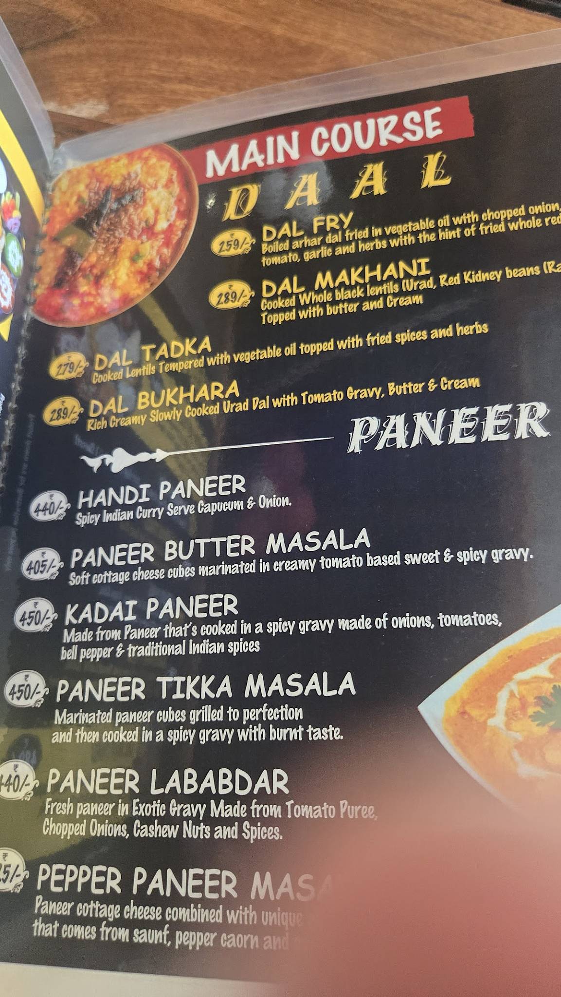 Rainbow Restaurant menu