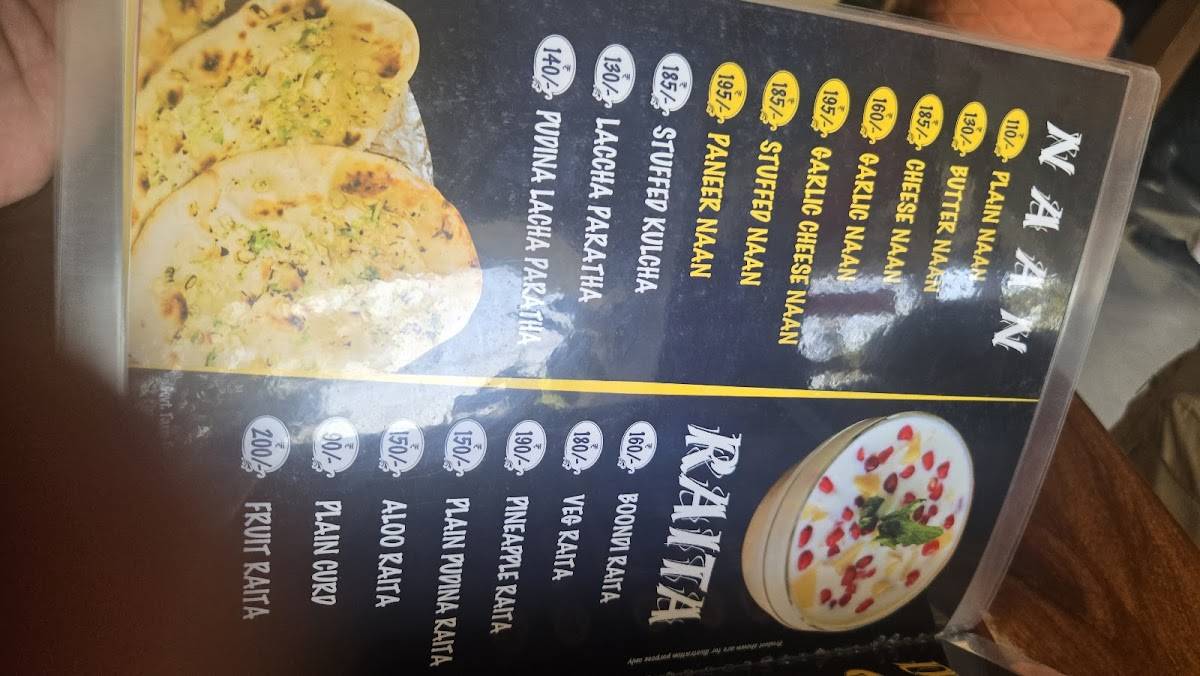 Rainbow Restaurant menu