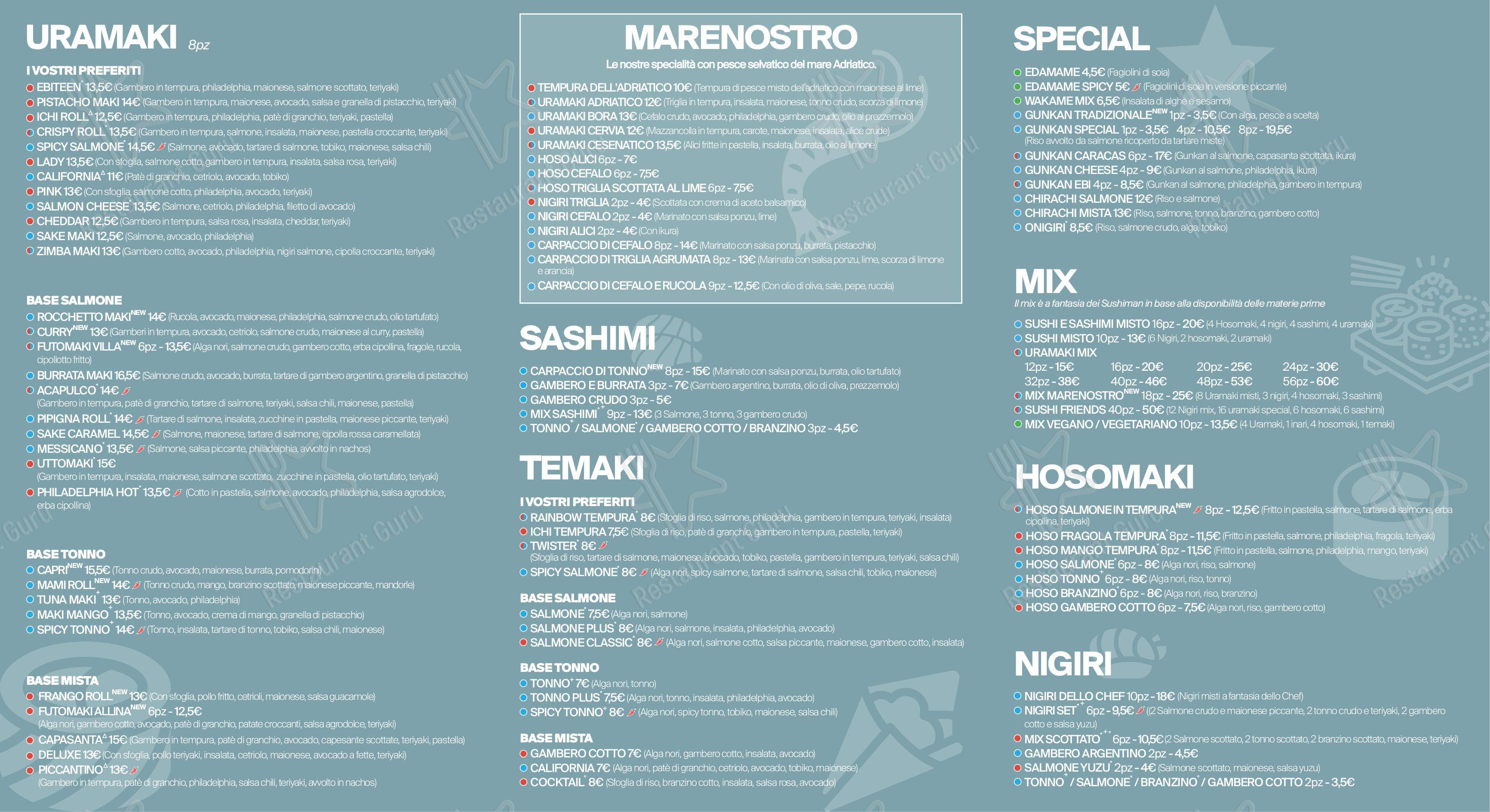 Menu di Rainbow Sushi 2.0 - Ночное меню