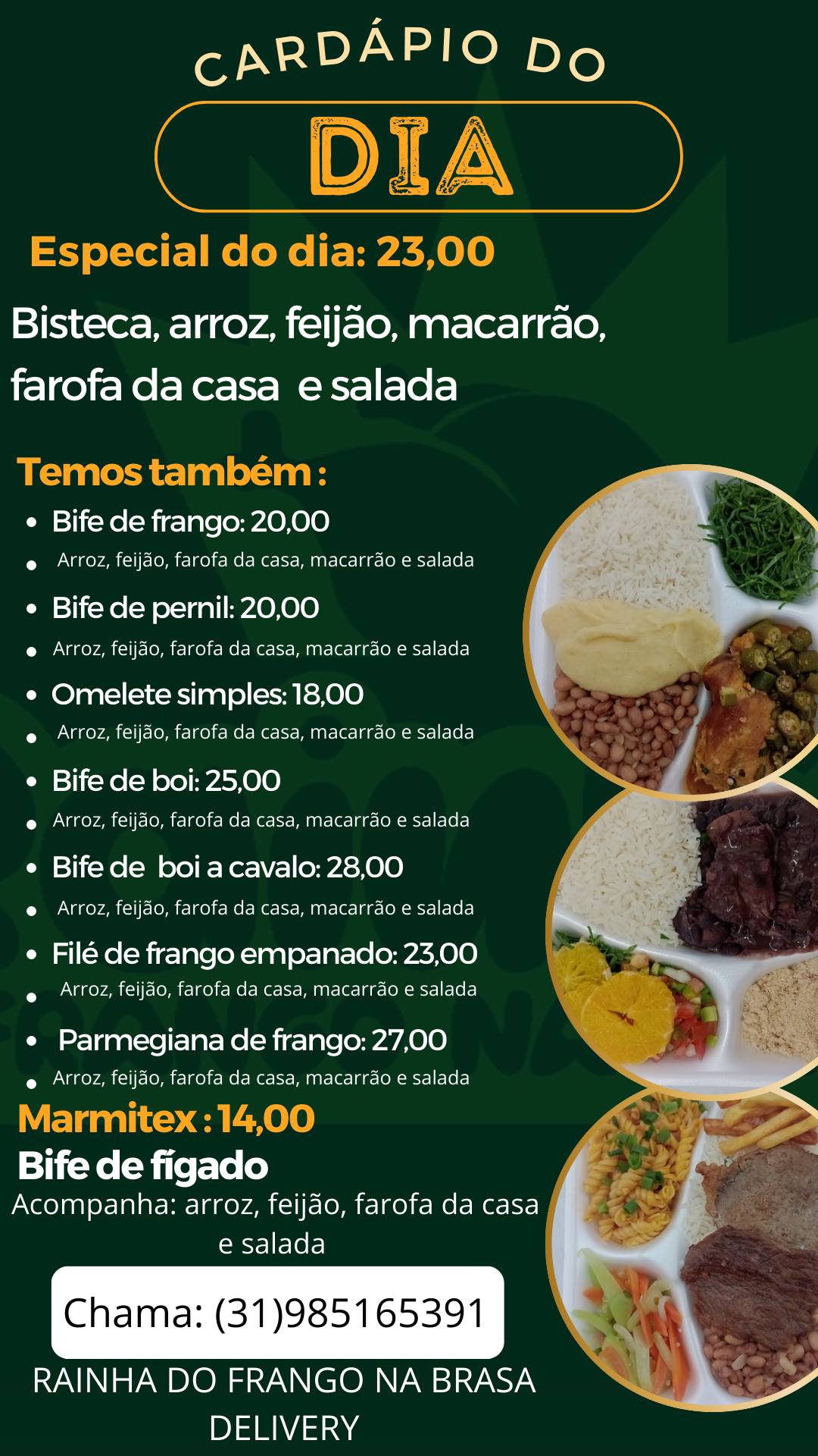 Rainha do Frango na Brasa cardápio