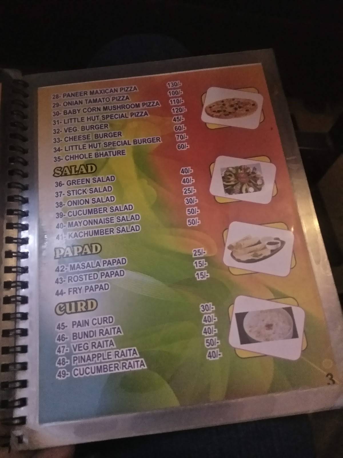 New Little Hut Restaurant menu