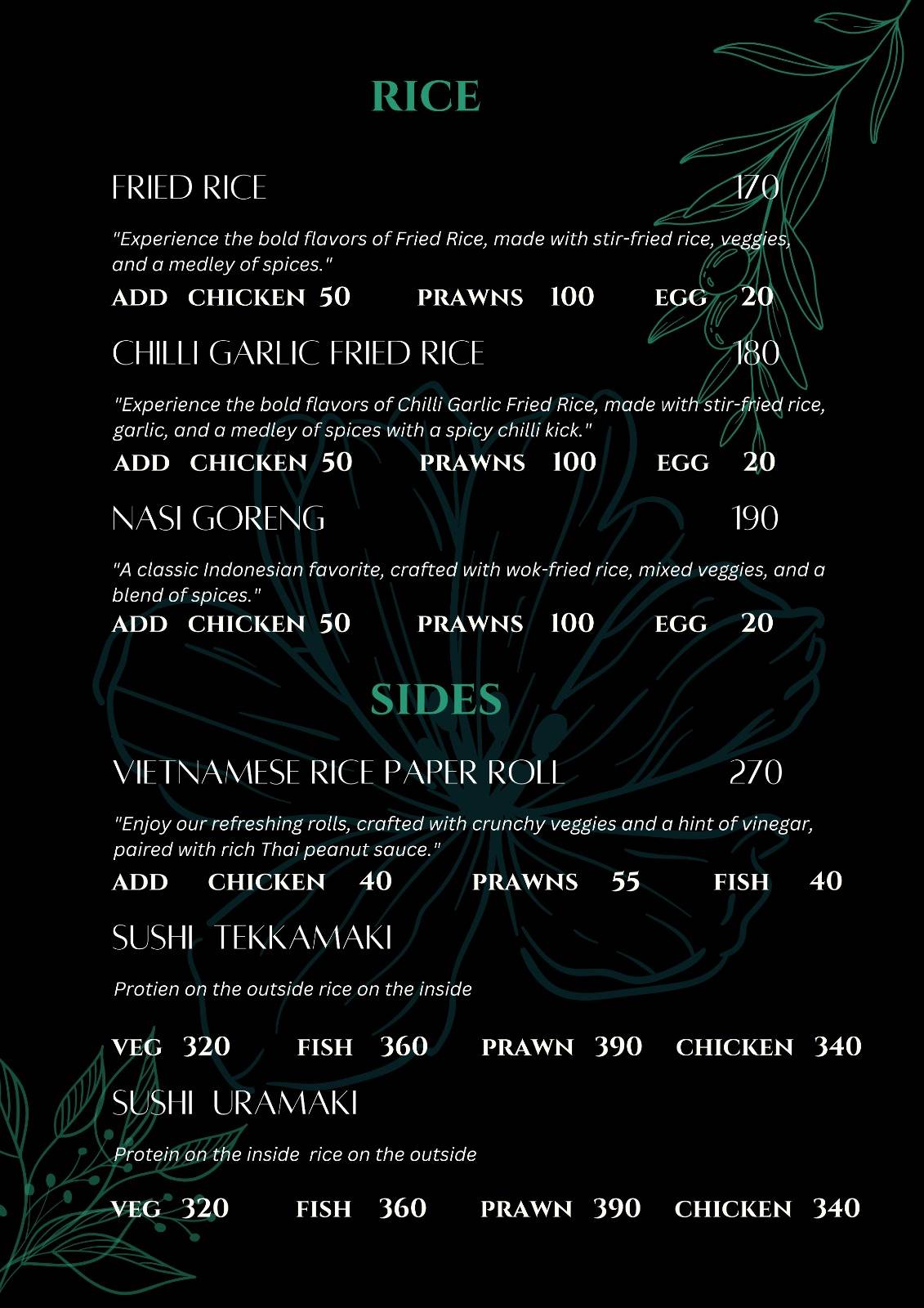 SAGA @ 1157 menu
