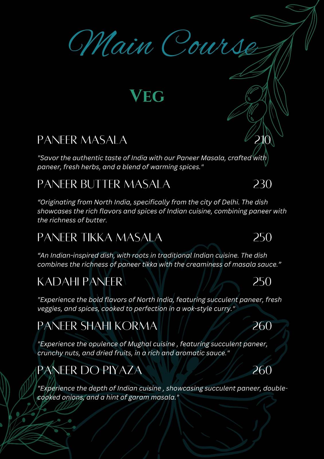 SAGA @ 1157 menu