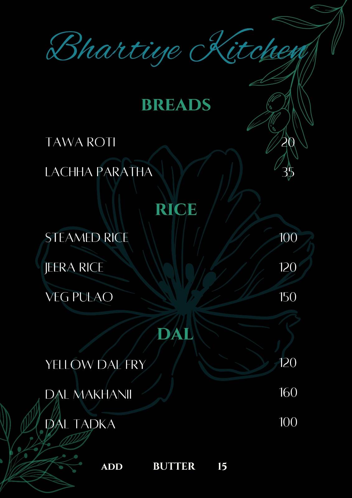 SAGA @ 1157 menu