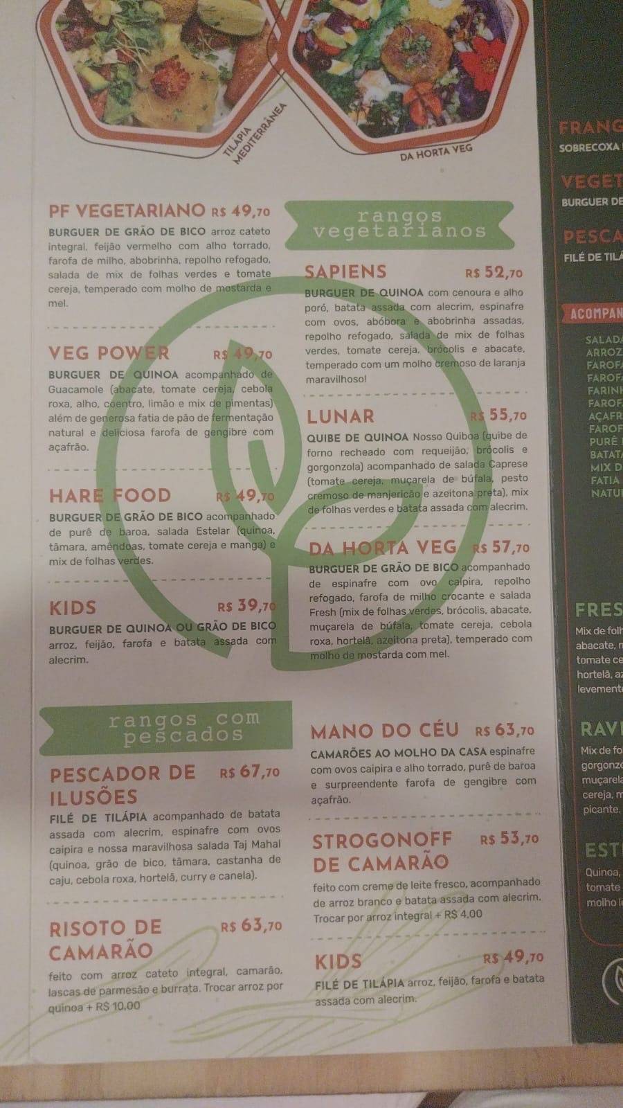 Rango Sarado - Flamengo cardápio
