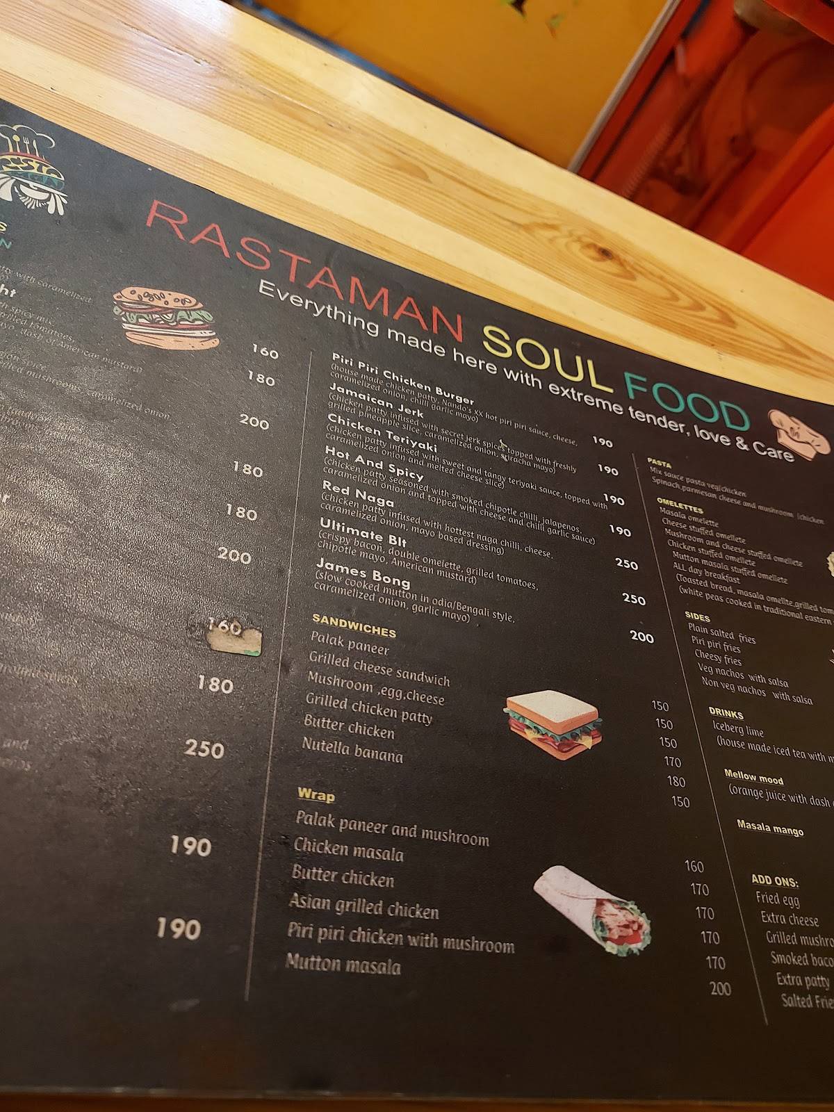 Rastamansoulfood menu