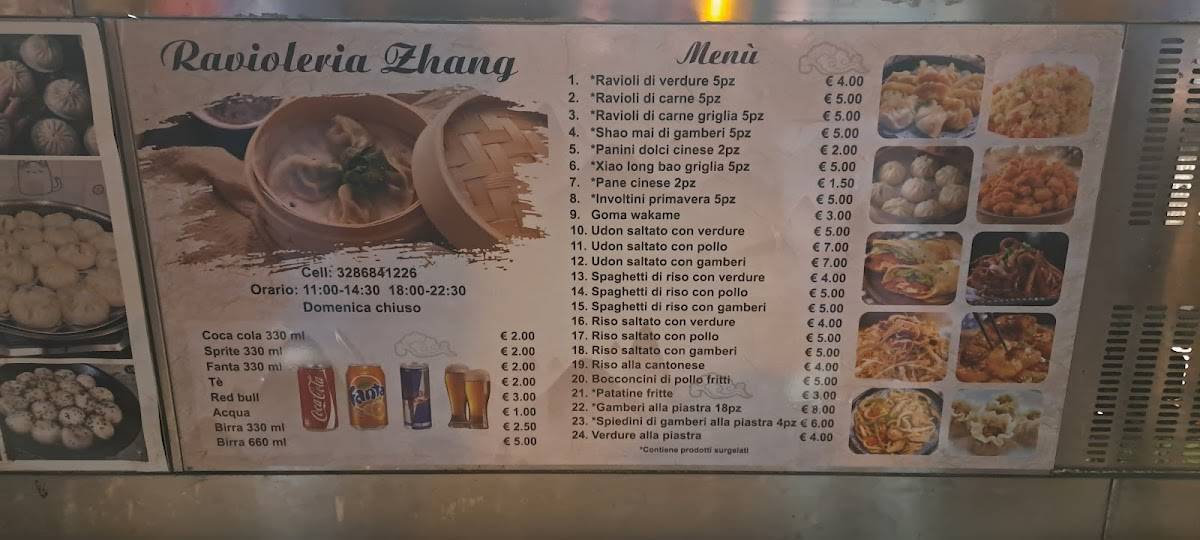 Menu di Ravioleria Zhang 