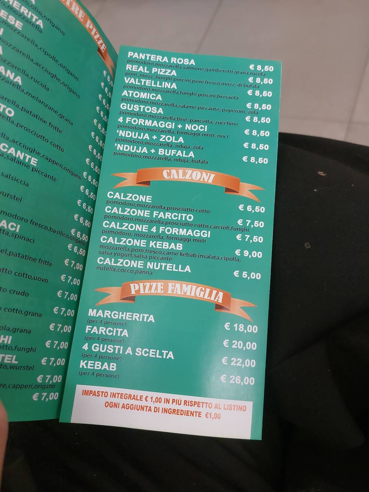 Menu di Real Pizza 