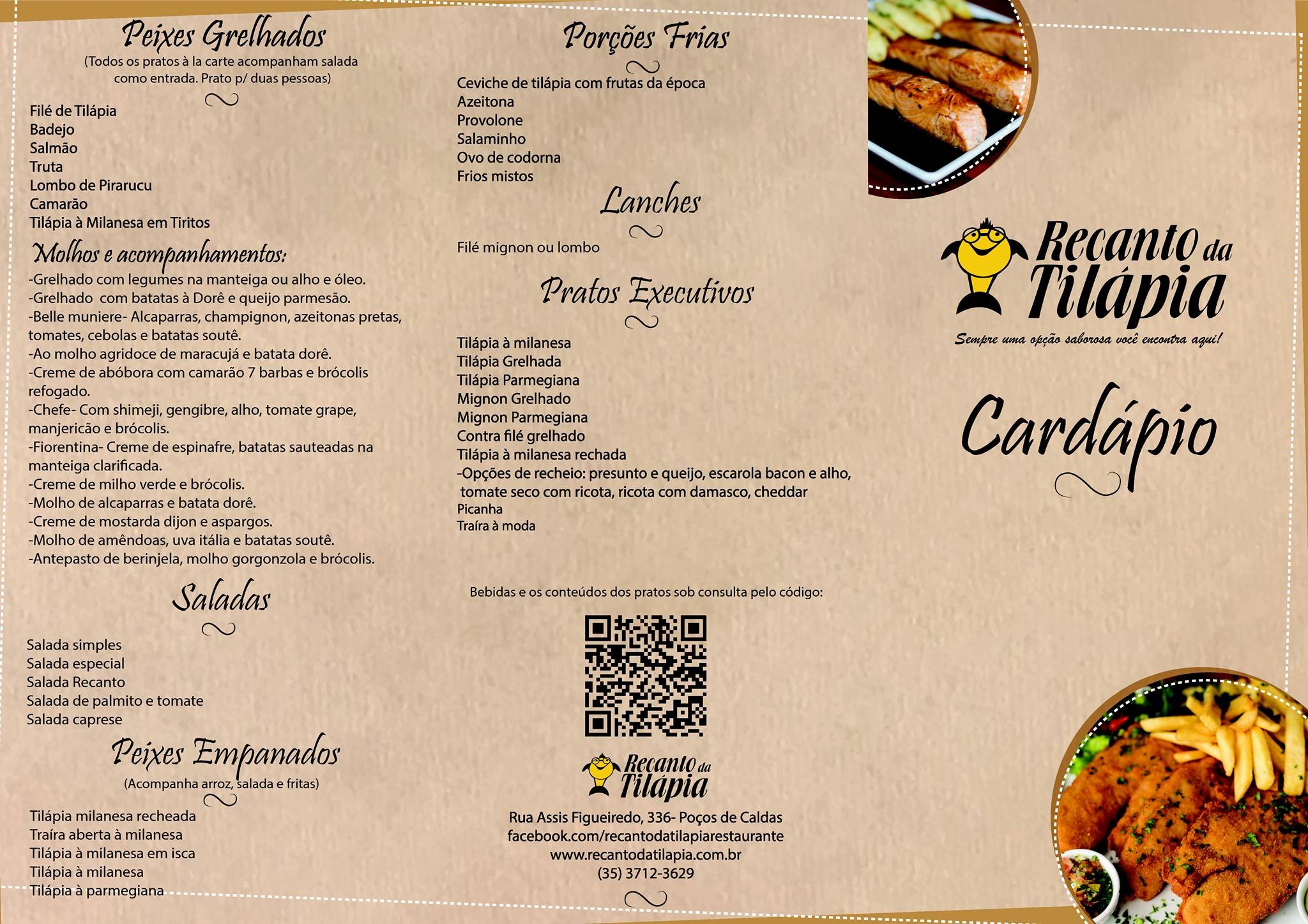 Recanto da Tilápia cardápio