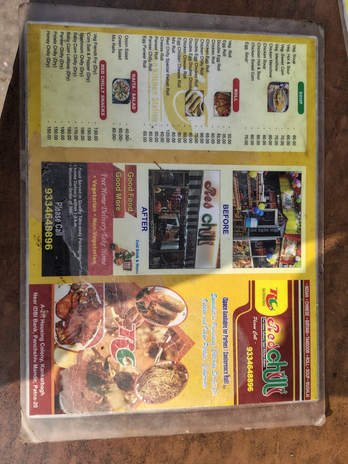Red Chilli menu