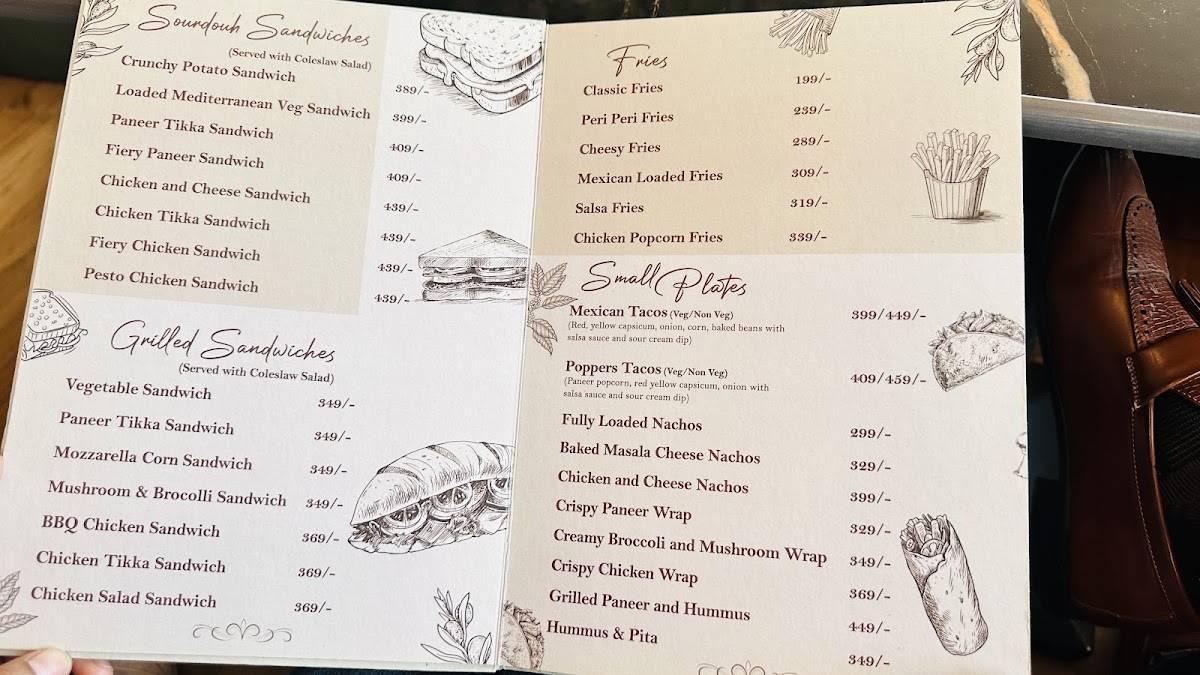 Refections Cafe, Chandigarh menu