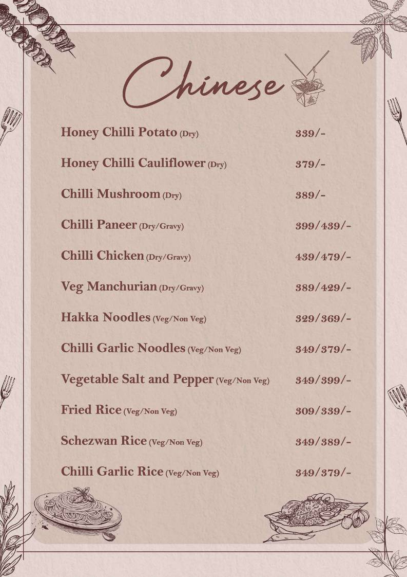 Refections Cafe, Chandigarh menu