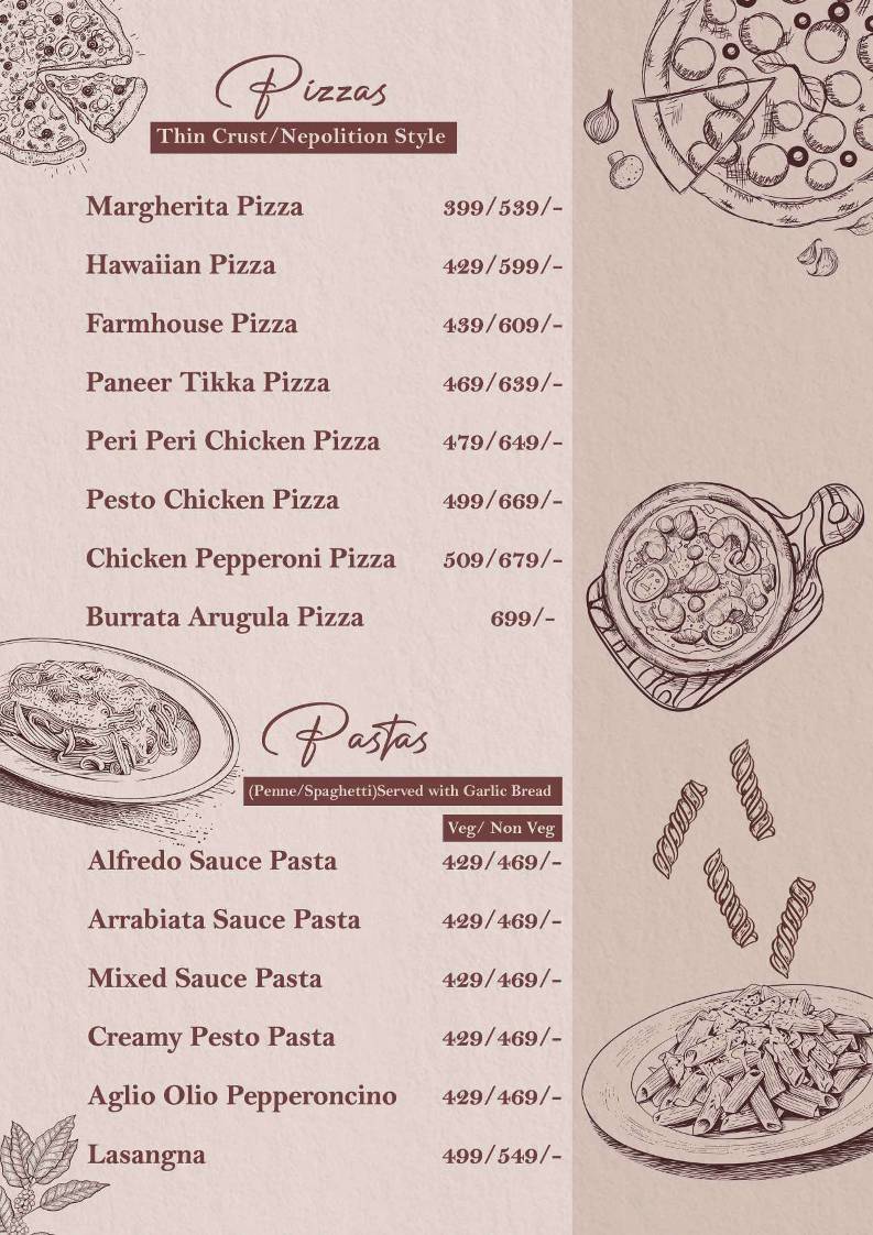 Refections Cafe, Chandigarh menu