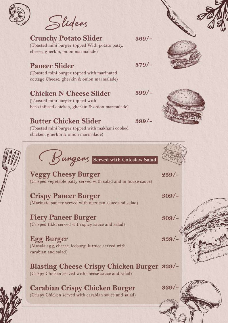 Refections Cafe, Chandigarh menu