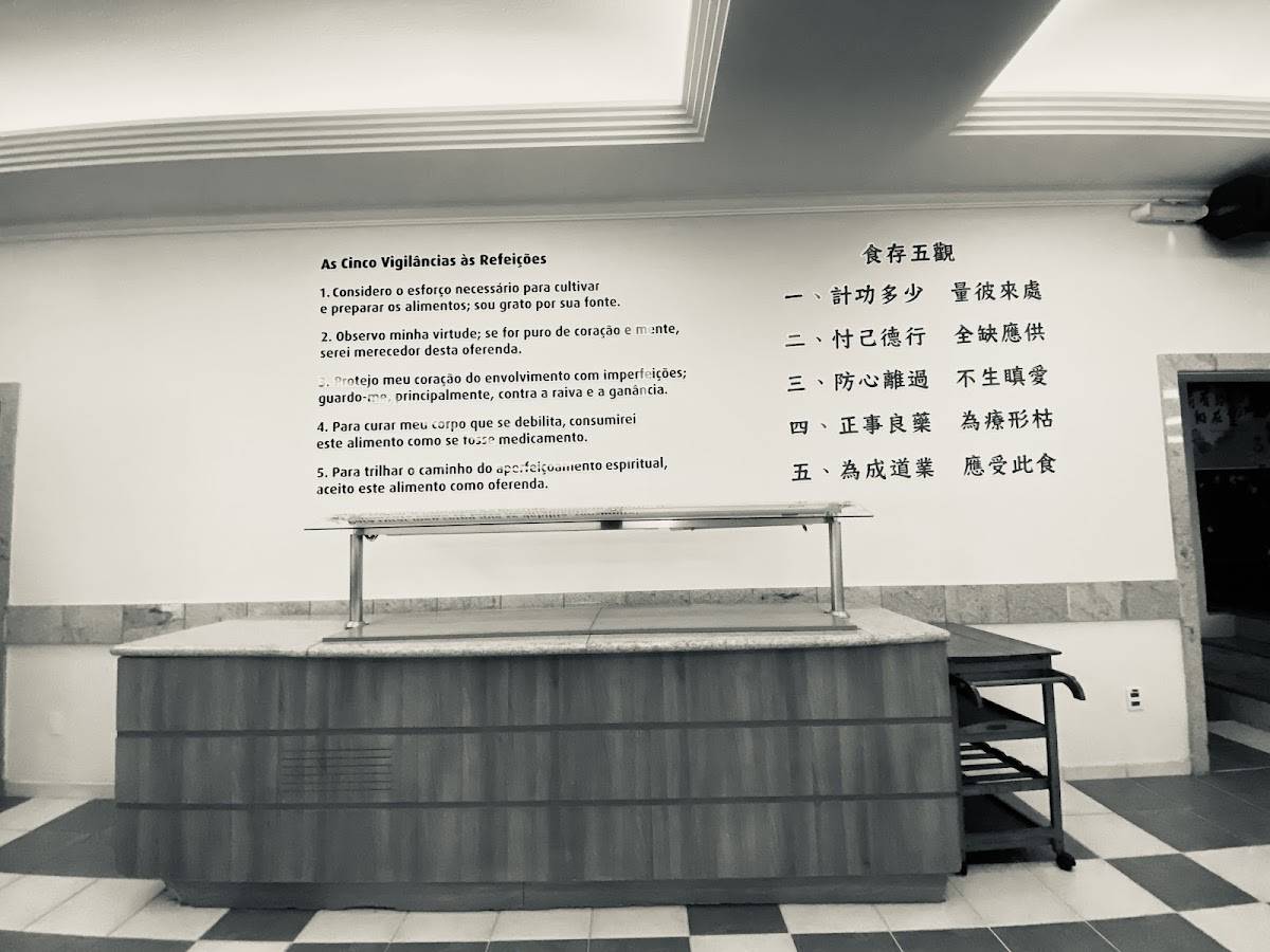 Refeitório do Templo Zu Lai cardápio