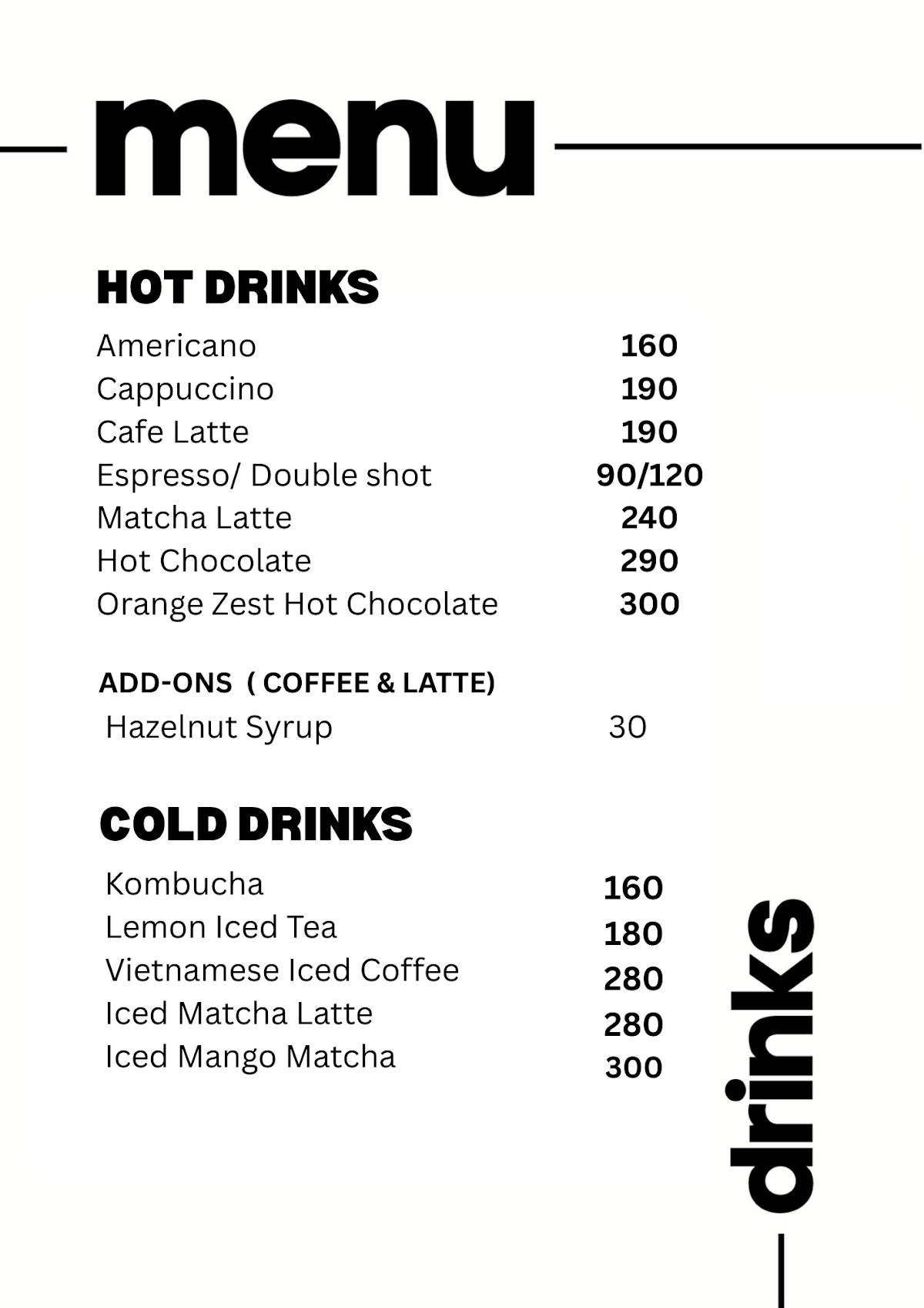 Relish Patisserie menu