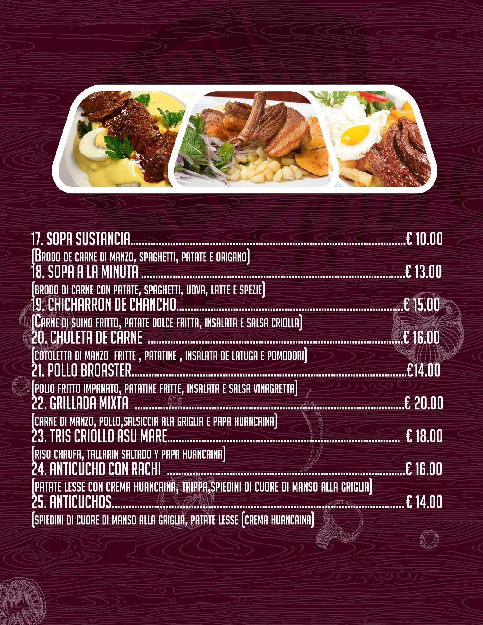 Menu di Asu Mare ristorante 