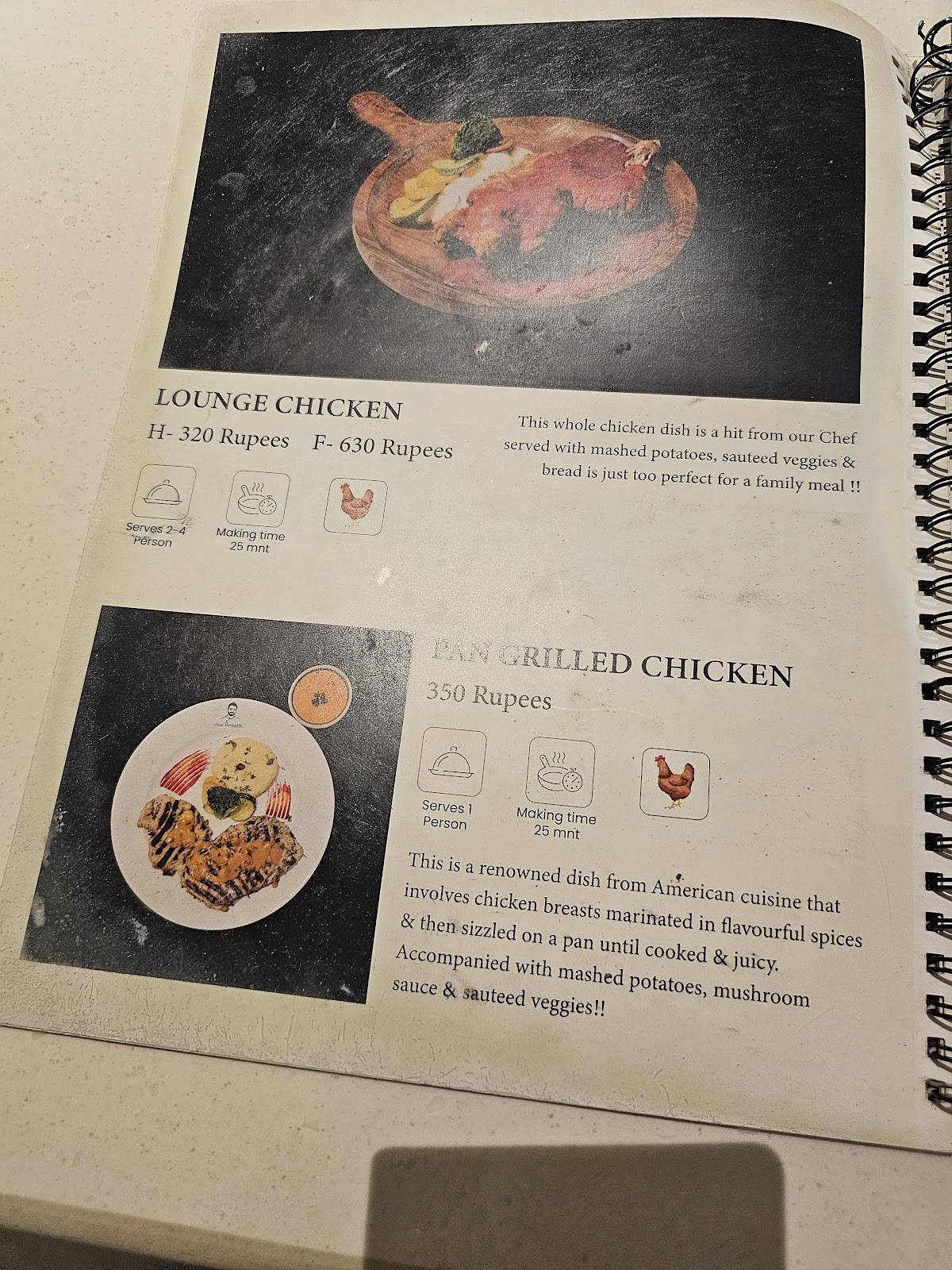7th Lounge menu