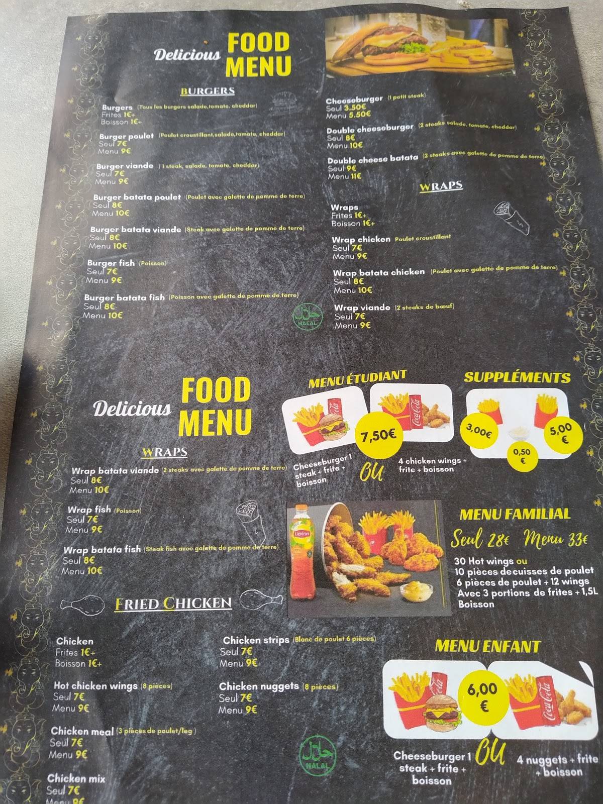 Menu de AFC CHICKEN