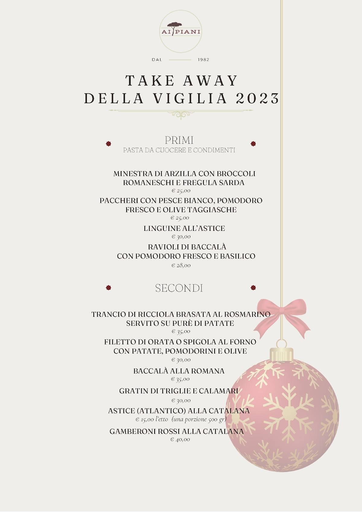 Menu di Ai Piani 