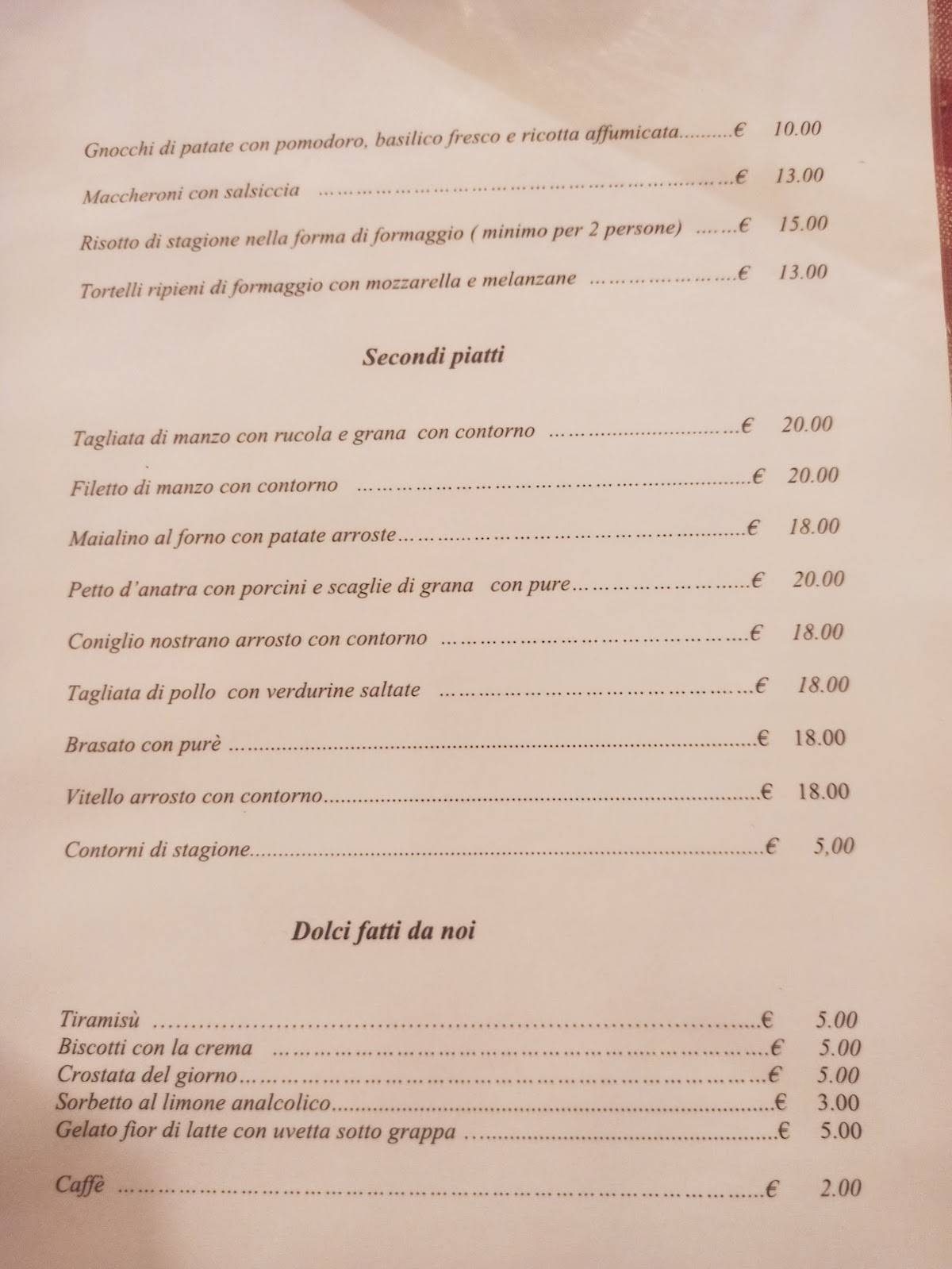 Menu di Al Bacaro Ristorante 