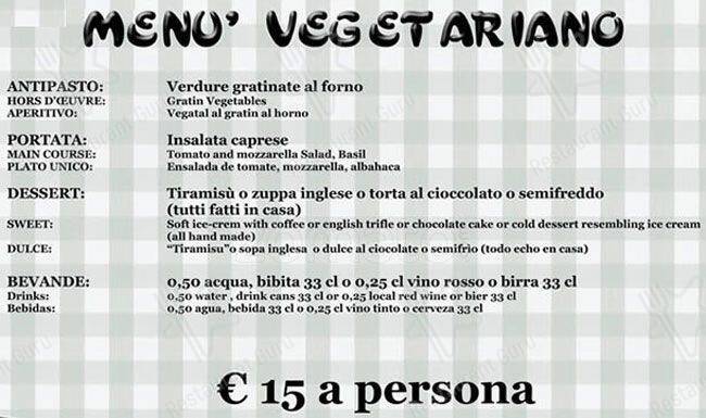 Menu di Ristorante Al Fontanone In Trastevere 