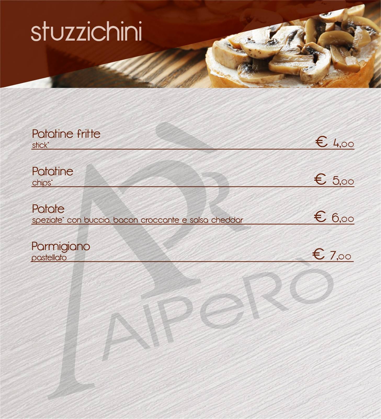Menu di Al Però Pizzeria Panineria Nicolosi 
