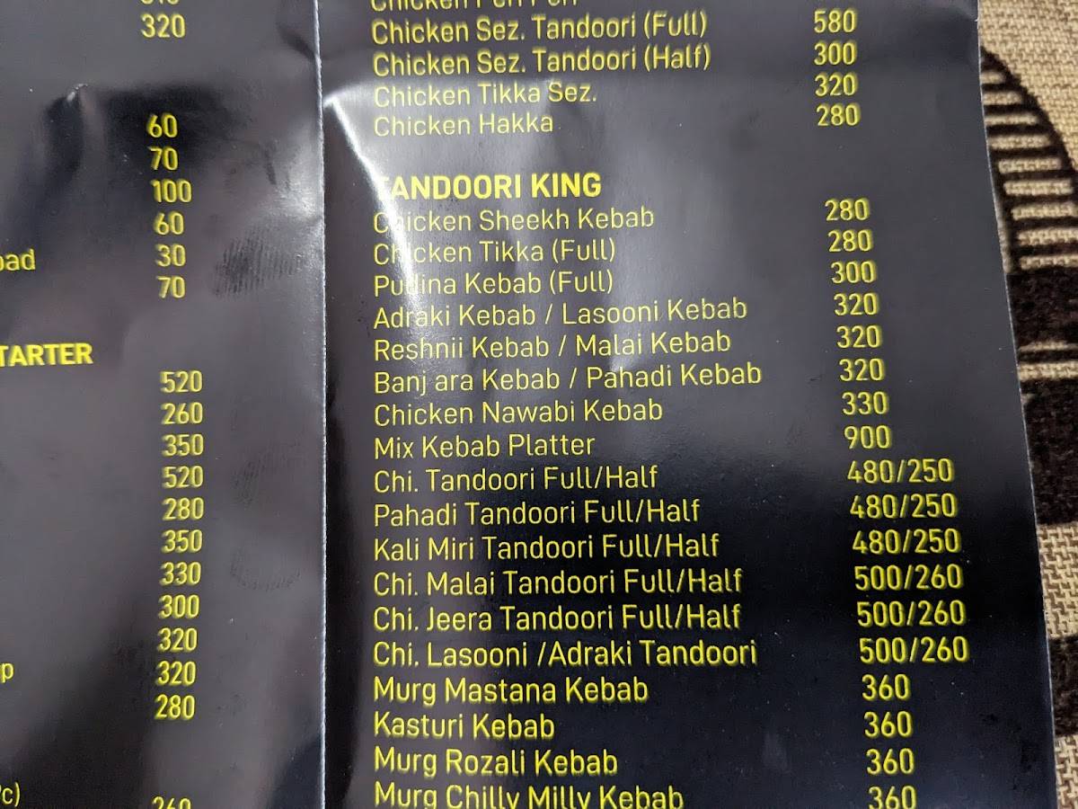 Ambika My Food menu