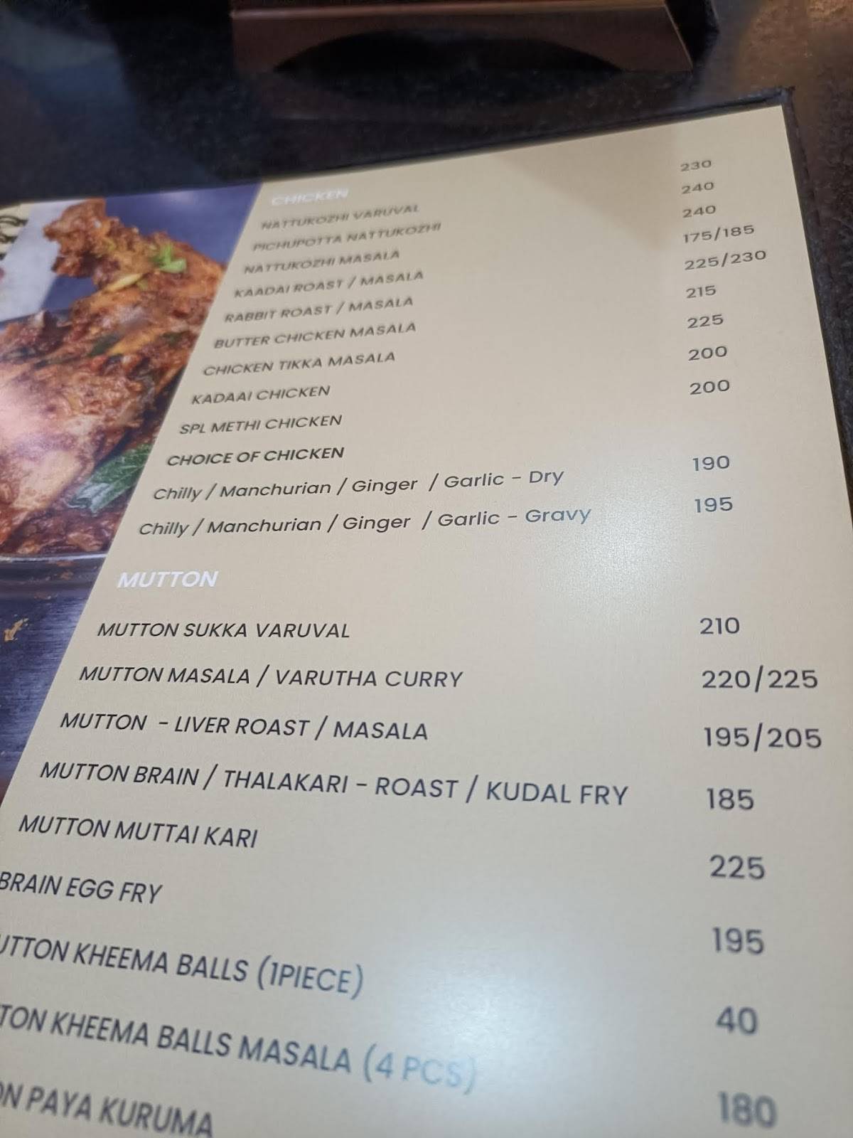 Anjappar Chettinadu Restaurant - Home Delivery & Outdoor Catering menu