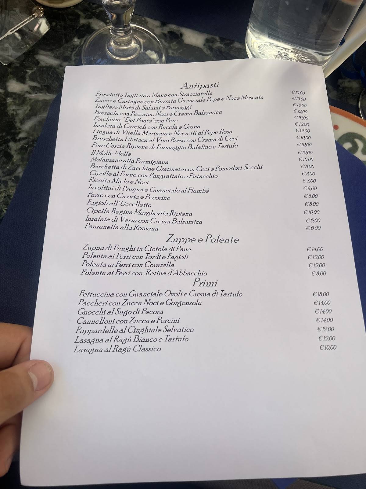 Menu di Arte e Vino 