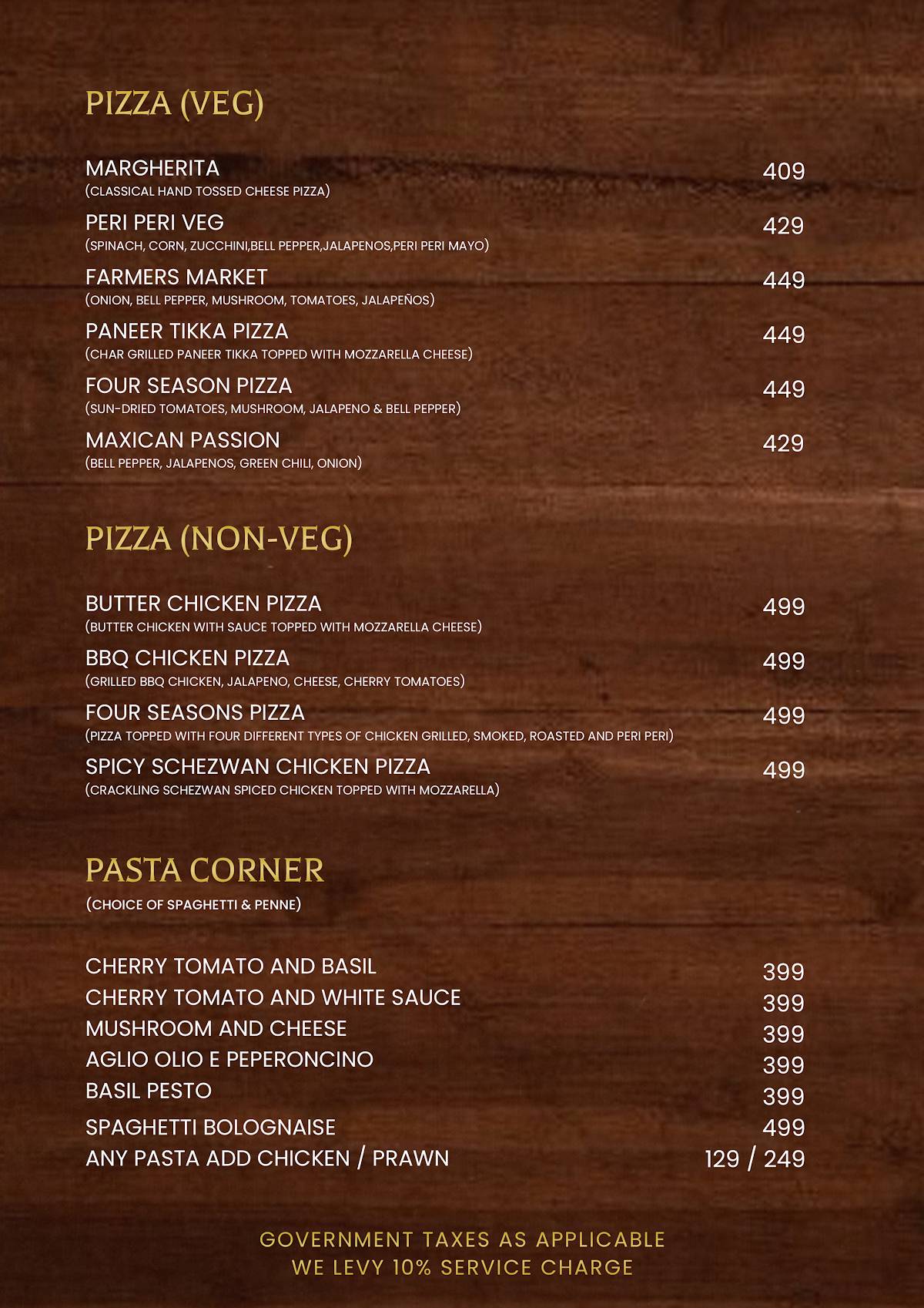 Atmos29 RestoBar & Club menu