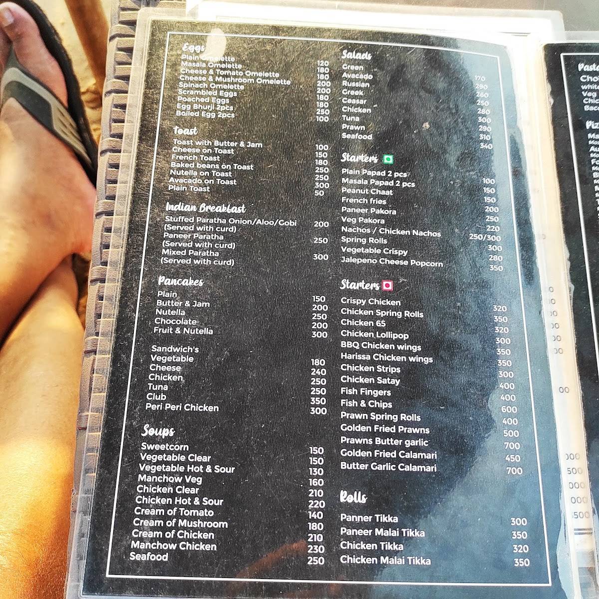Aura beach cafe menu