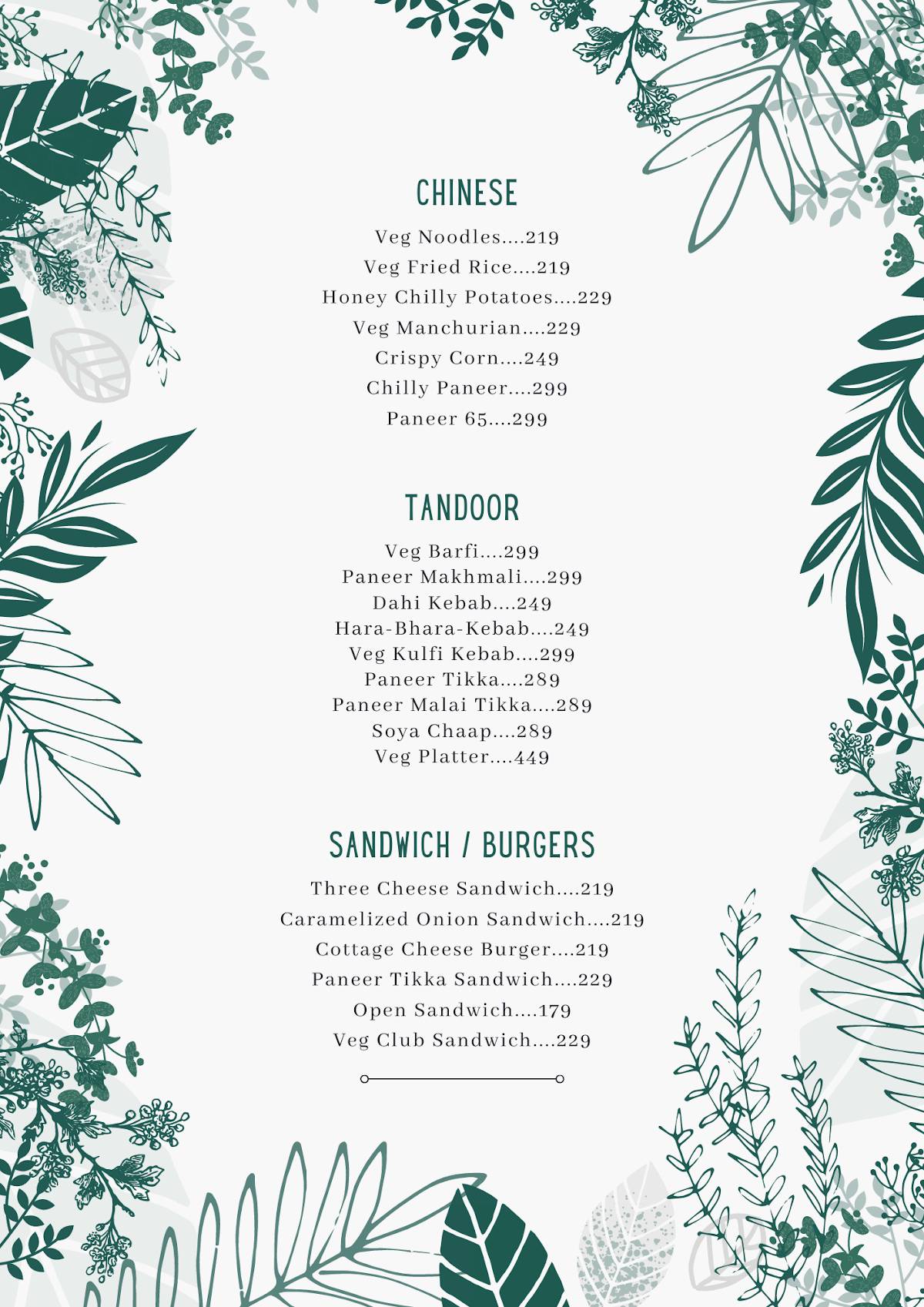 Menu at BASIL RESTAURANT, Bhopal