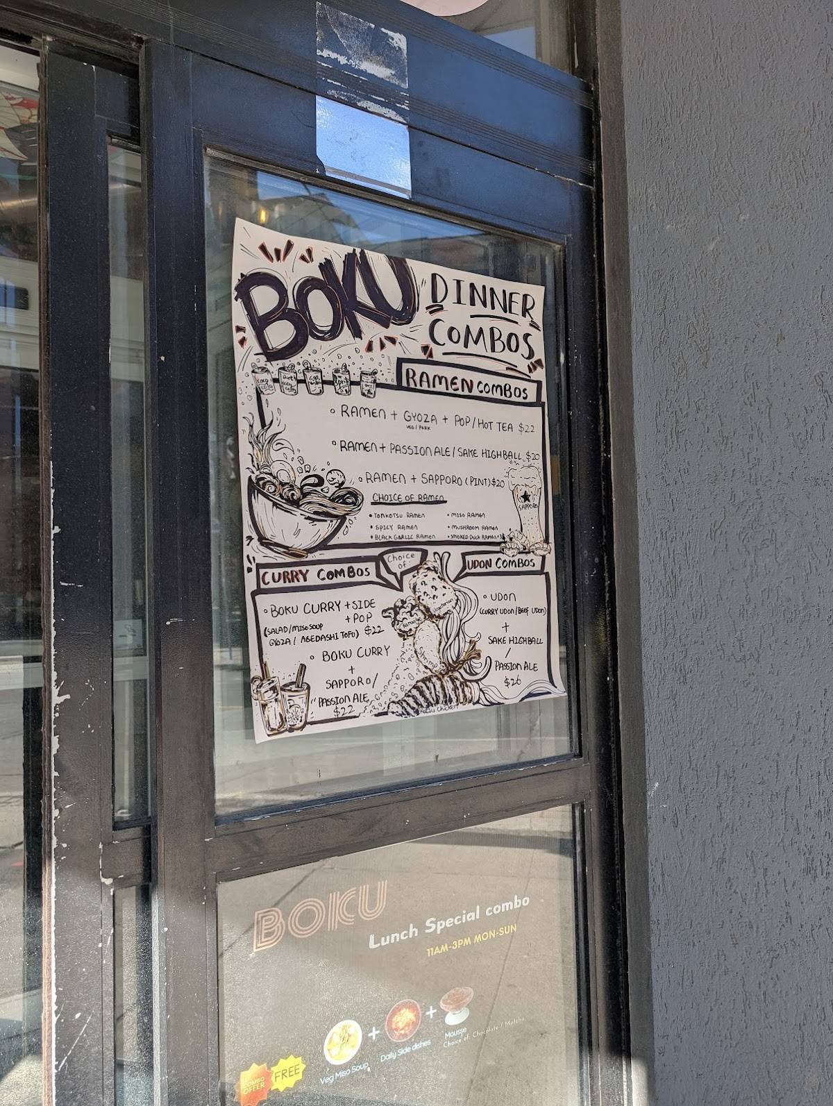 Menu de BOKU (Yonge St.)