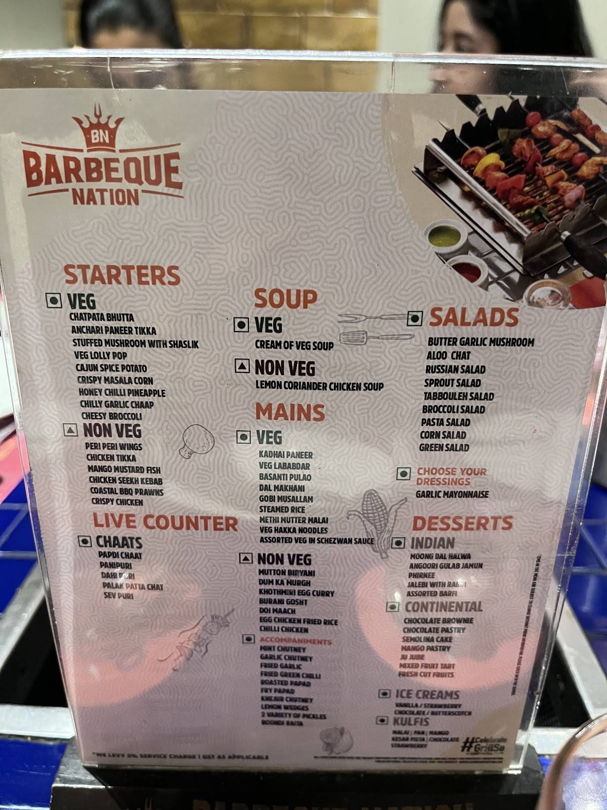 Barbeque Nation- Park Street, Kolkata menu