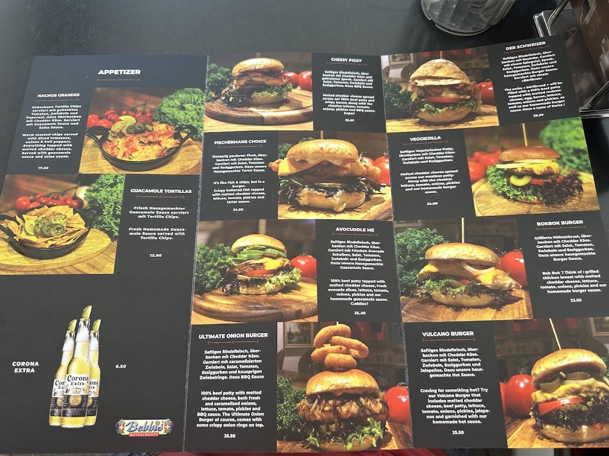 Menu di Bebbis Restaurant 