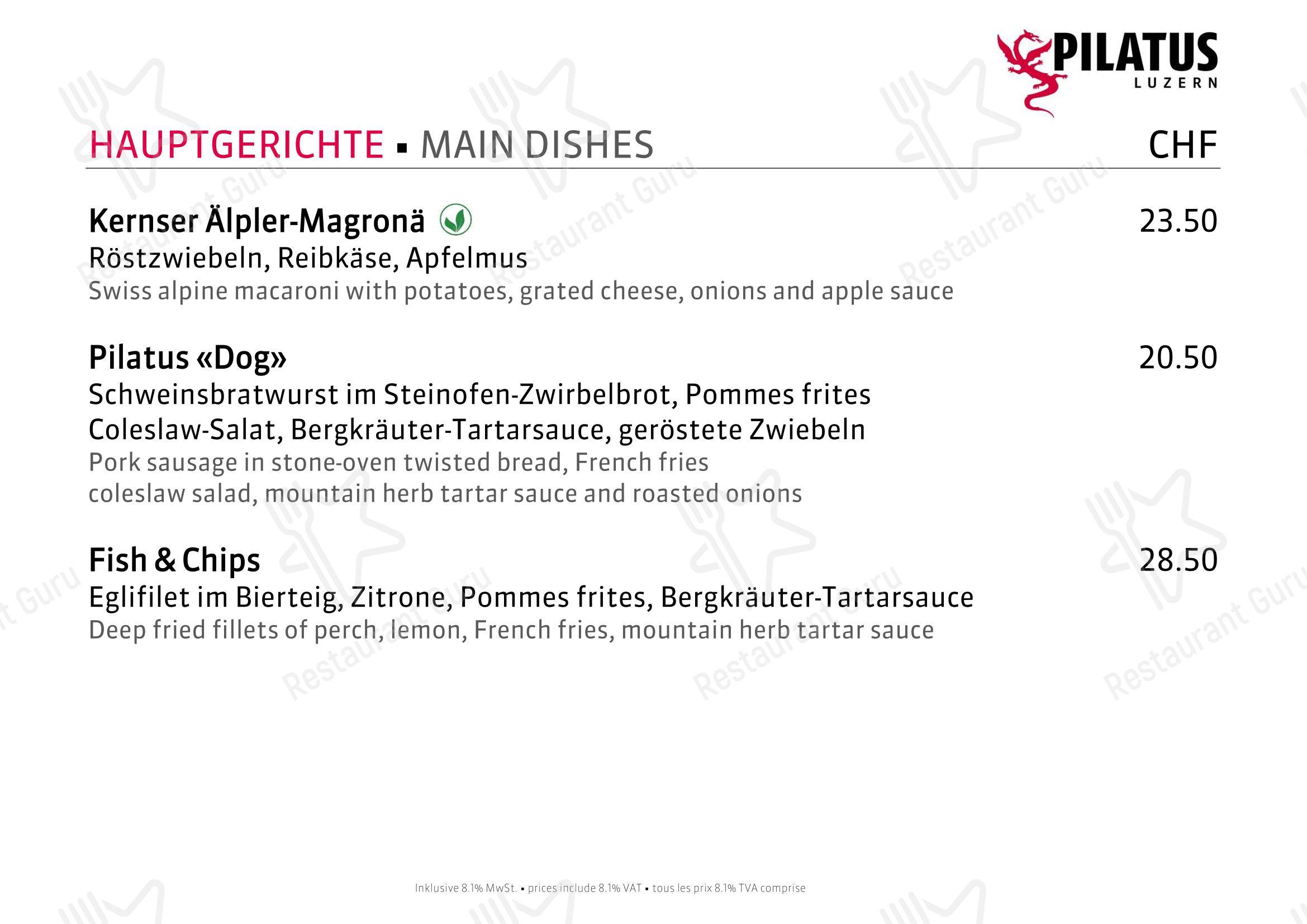 Menu per Restaurant Bellevue ristorante