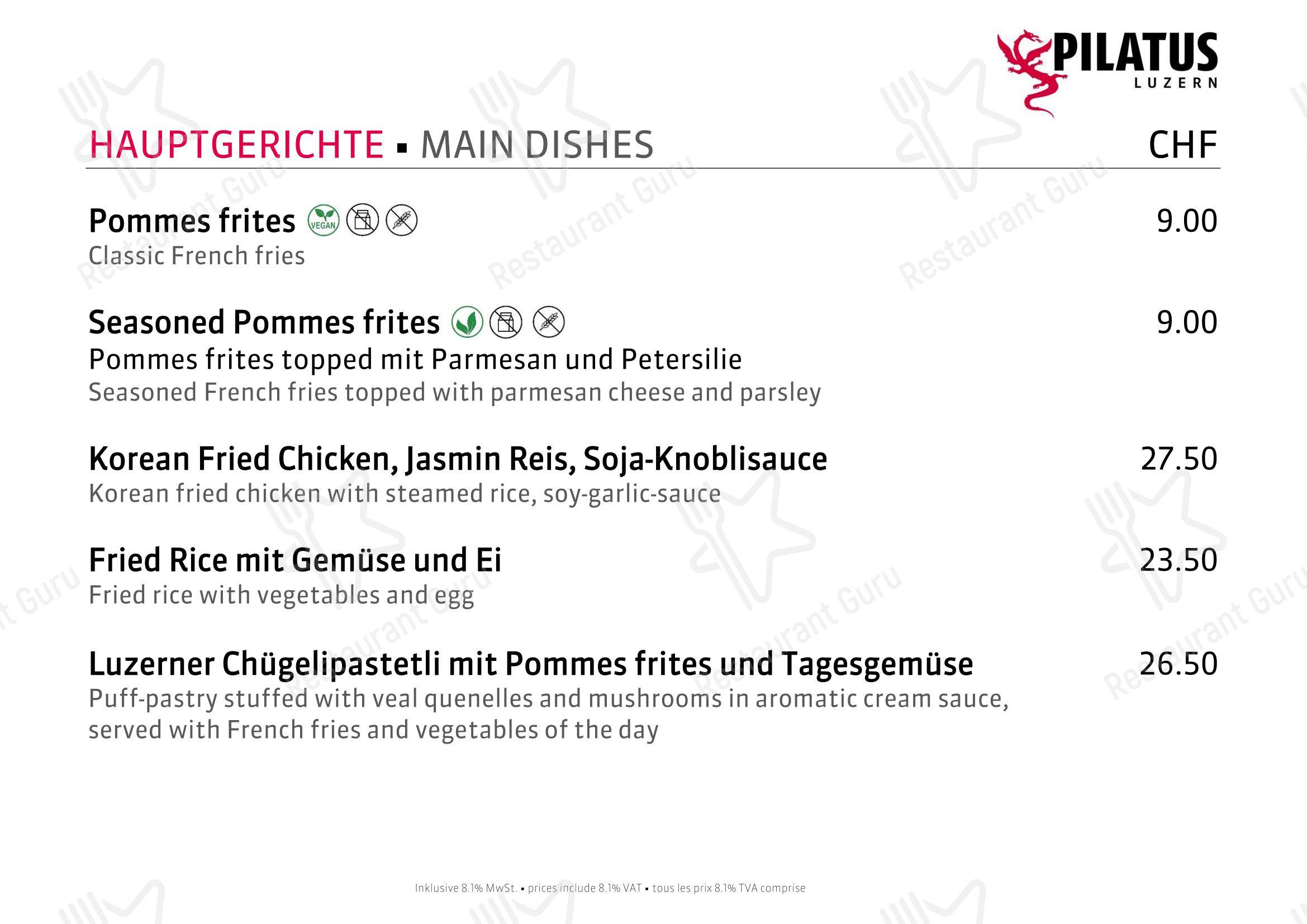 Menu per Restaurant Bellevue ristorante