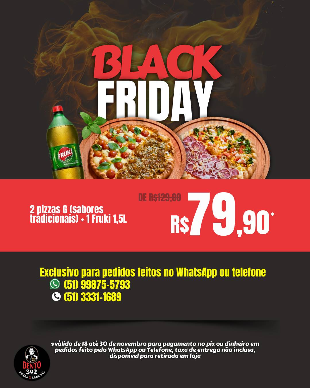 Bento 392 Pizzas e Lanches cardápio