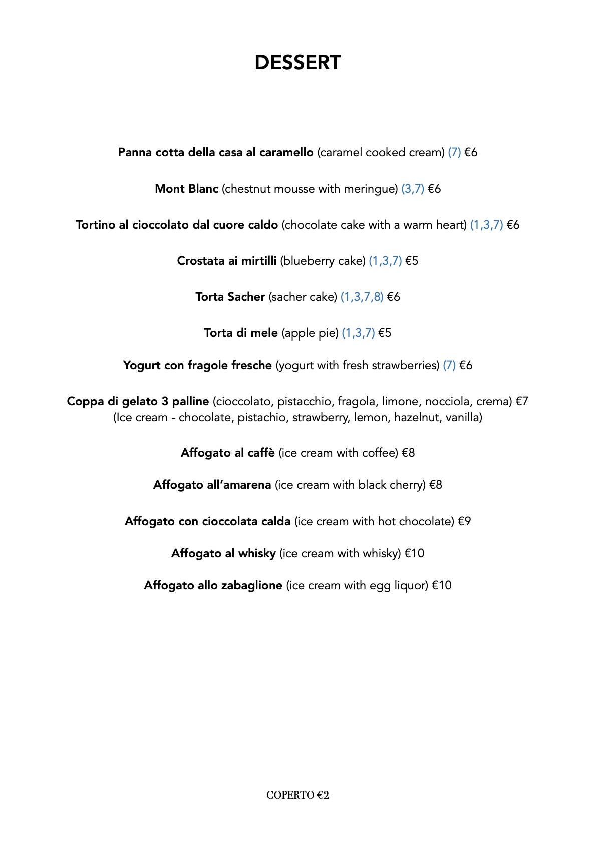 Menu di Blanche Bistrot 